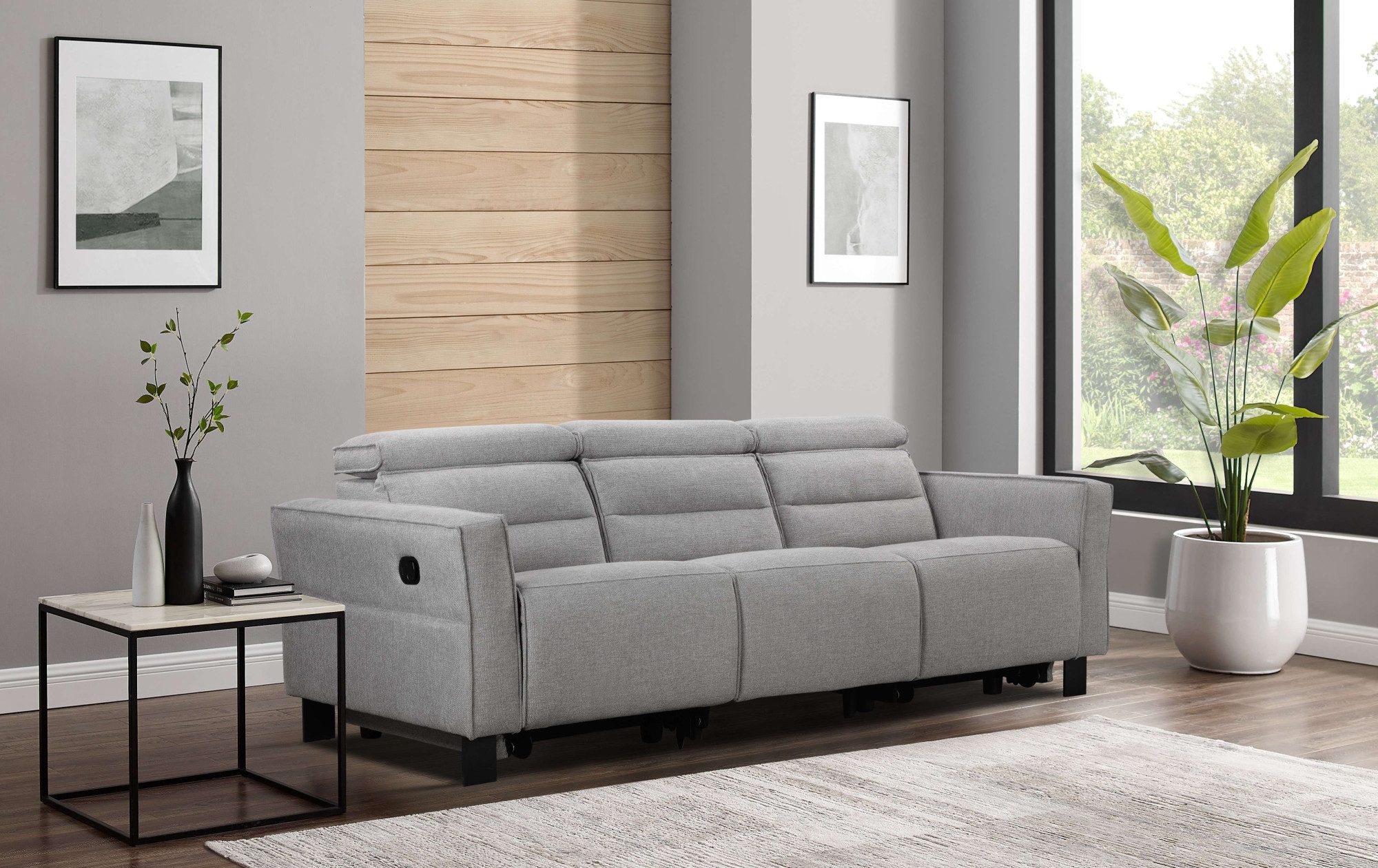 Places of Style 3-zitsbank Carpari, 224 cm, handmatige of elektrische relaxfunctie in 2 zitplaatsen