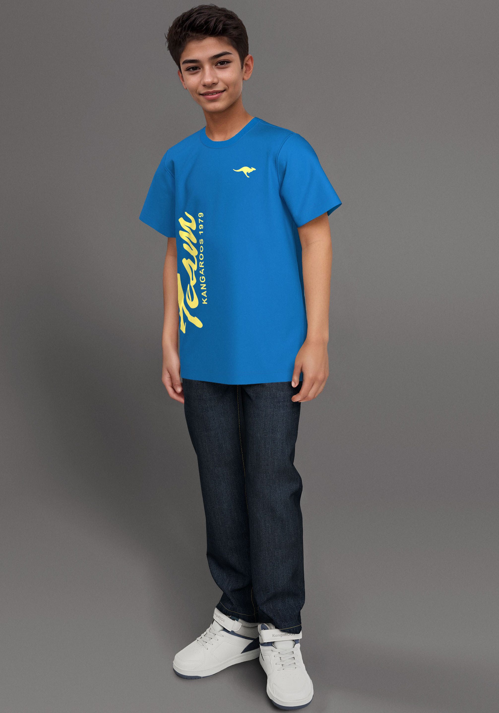 KangaROOS T-shirt TEAM-Print , met logoprint voor jongens