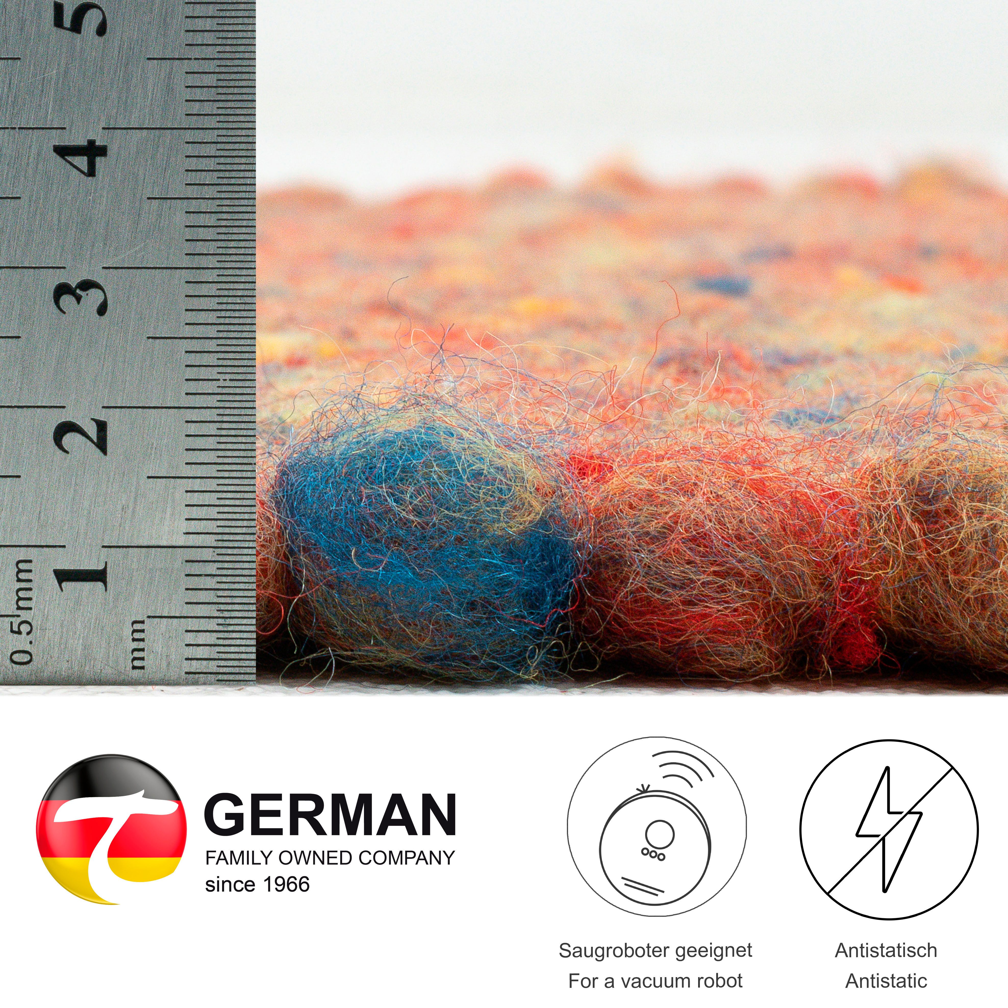THEKO Wollen kleed Plezier in de bergweide Handgeweven tapijt, 100% wol, gemeleerd, handgeweven, omkeerbaar tapijt