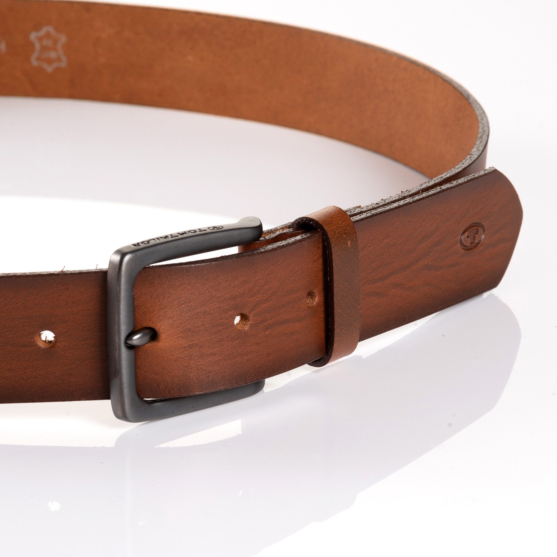 Tom Tailor Leren riem TTSCOTT 3,5 cm breed, herenriem, jeans en casual, tot maat 120
