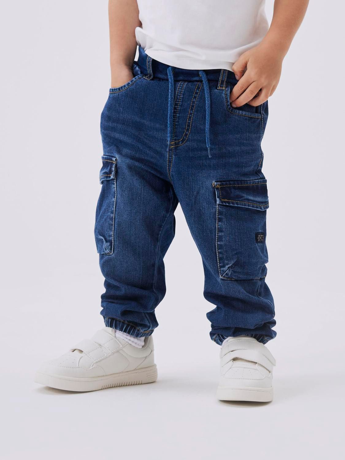 Name it Baggy fit cargojeans met elastische boorden model 'BEN'