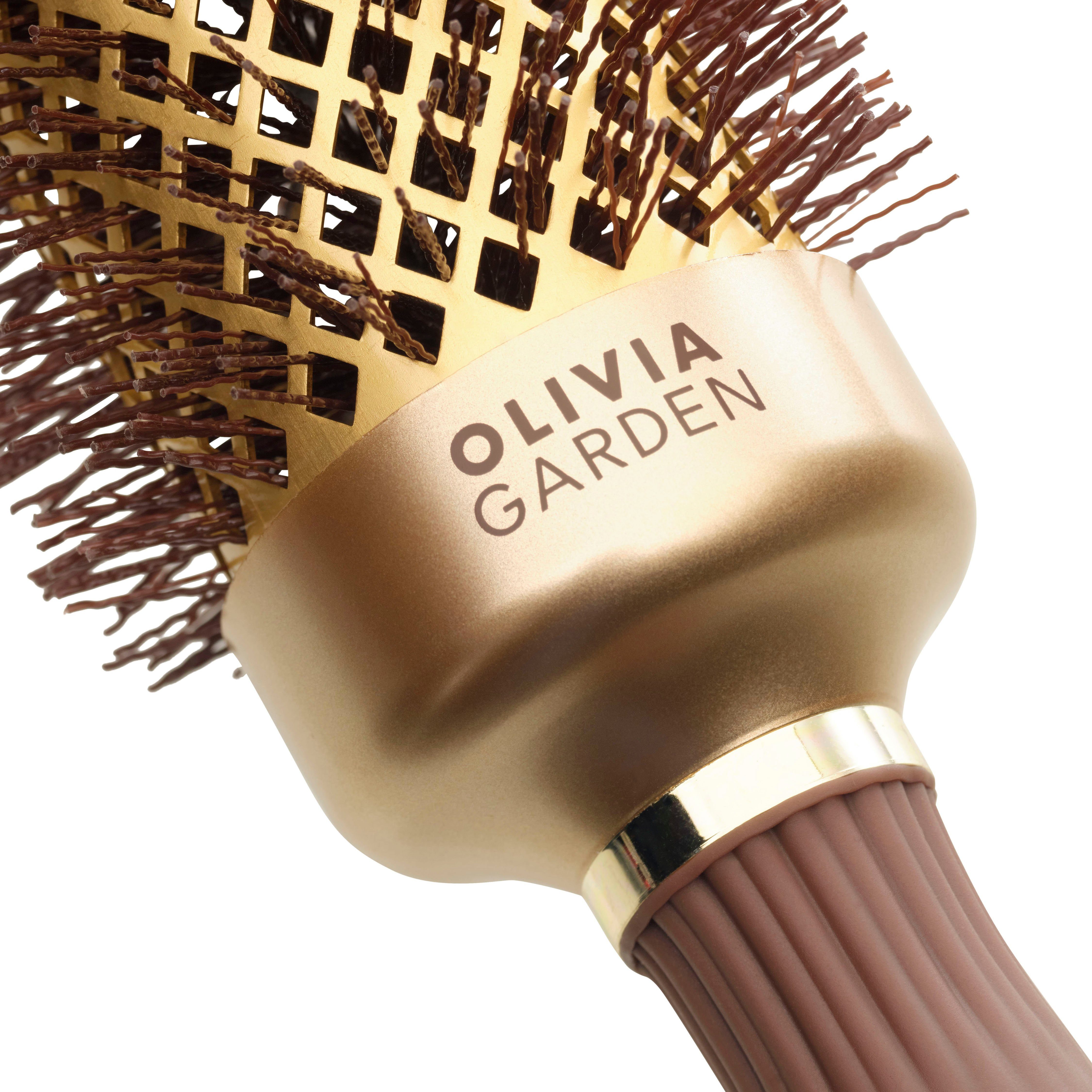 OLIVIA GARDEN Ronde borstel EXPERT BLOWOUT SHINE Wavy Bristles Gold&Brown