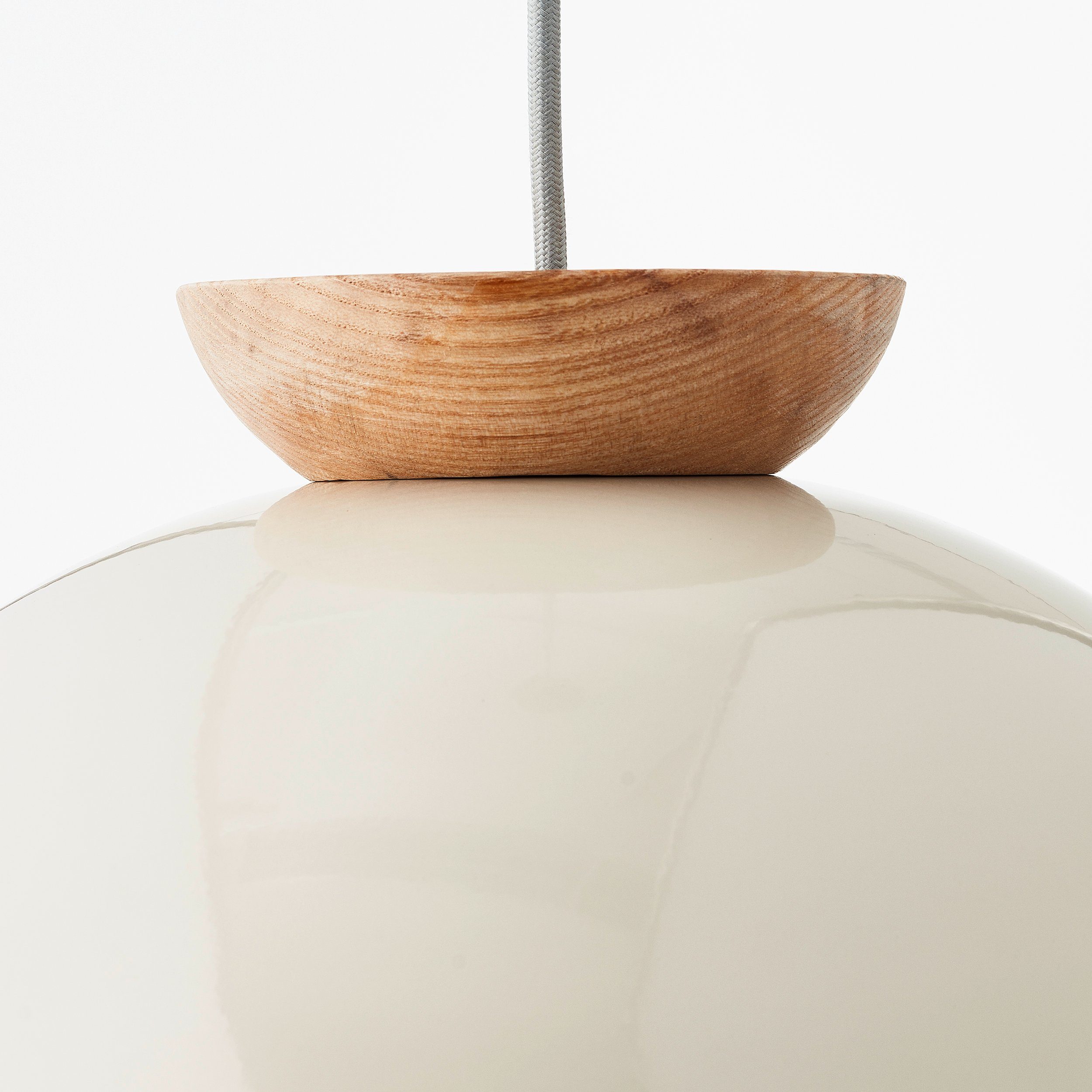 Brilliant Leuchten Hanglamp Nalam 174,5 x 35 cm, 1 x e27, inkortbaar, metaal/hout, grijs