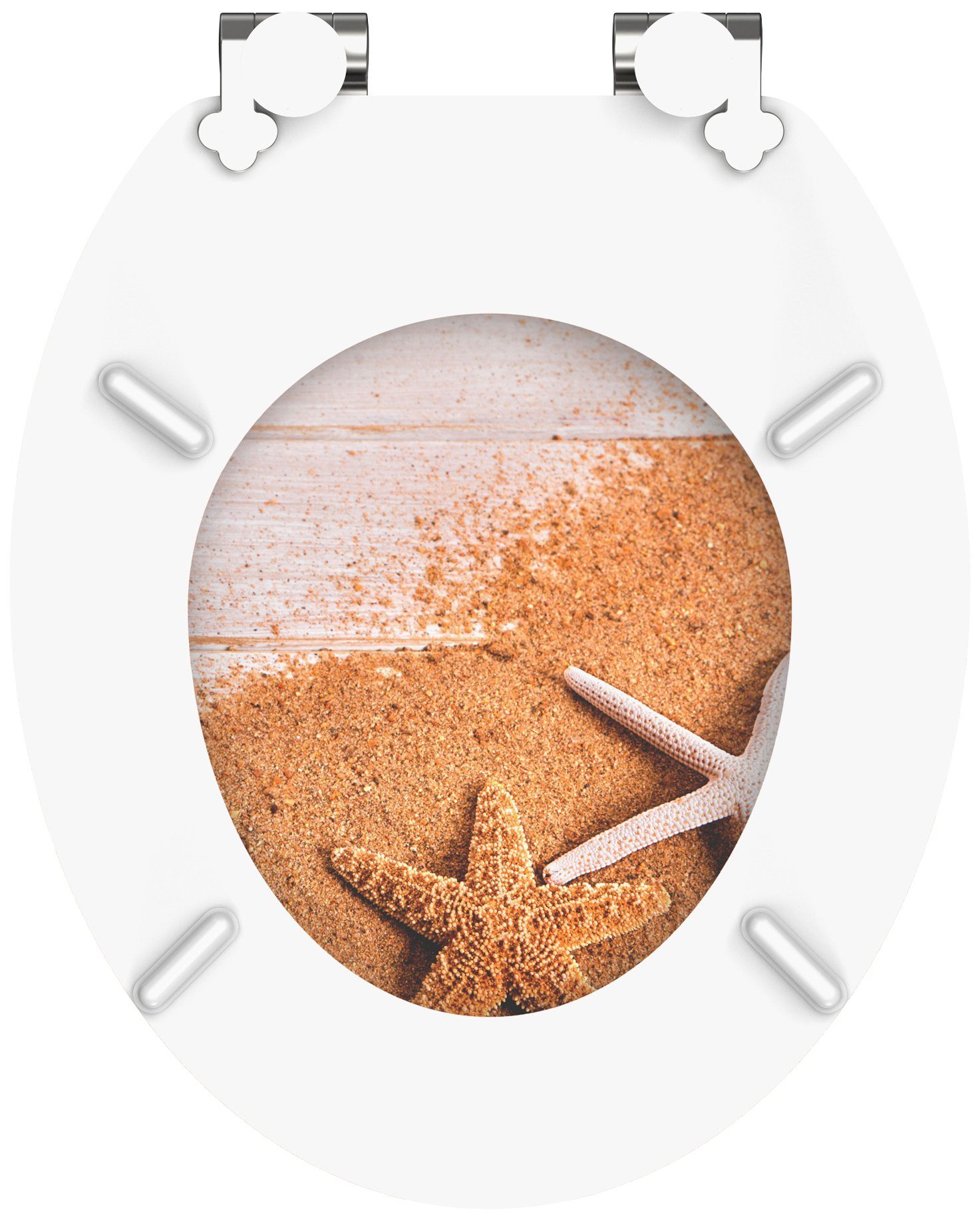 welltime Toiletzitting Zeester met softclosemechanisme, mdf, krasvast