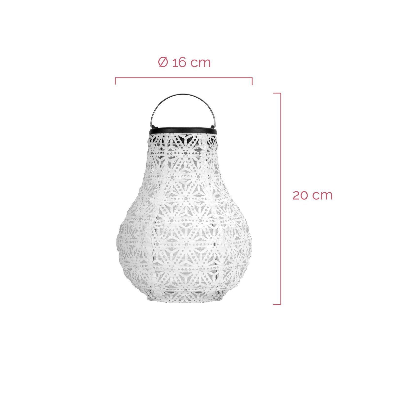 Pauleen Led-solarlamp Sunshine Blaze lampions solar wit Tyvek vlies