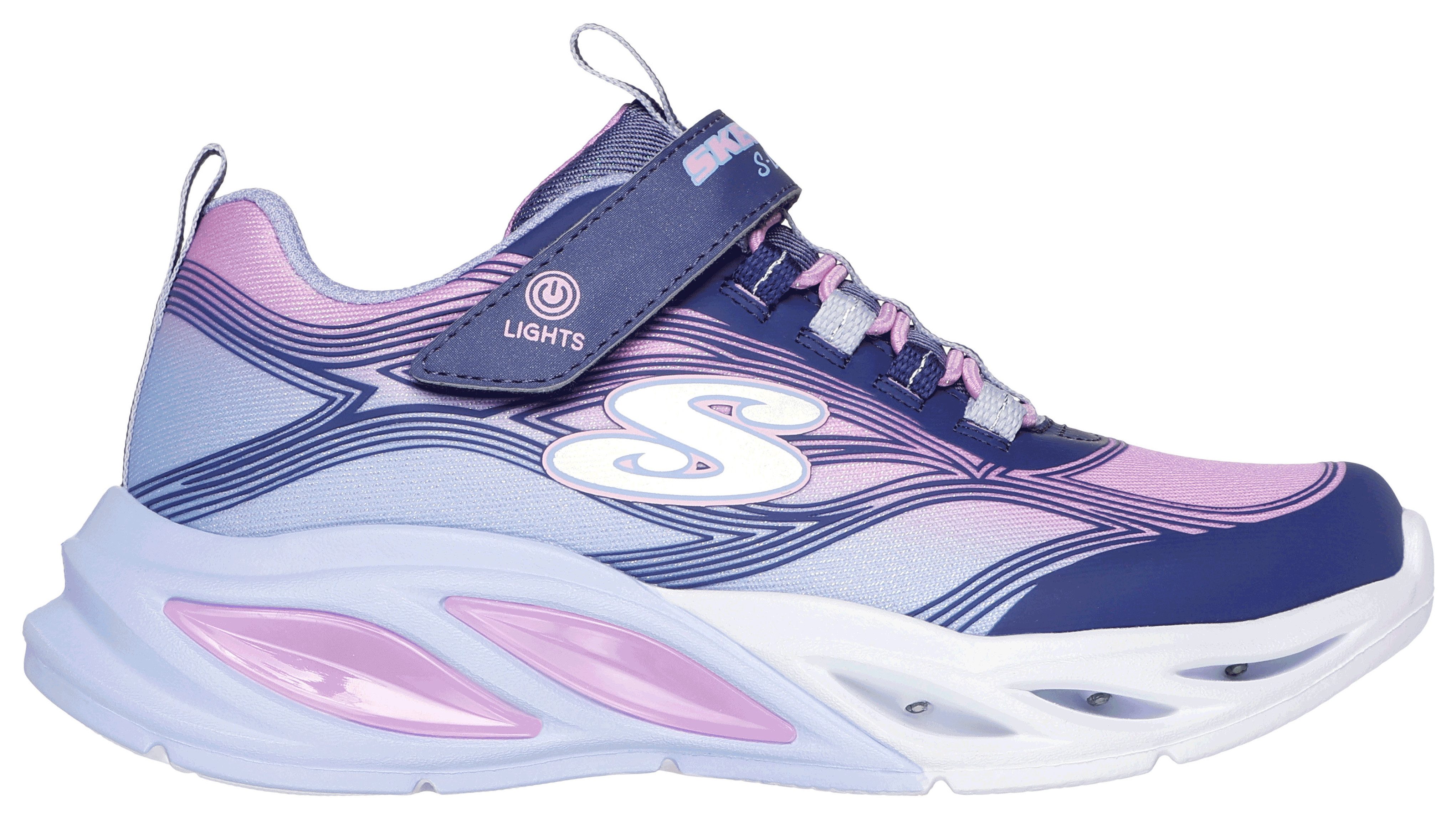 Skechers Sneakers COSMIC GLOW LIGHTS Klittenbandschoen met glitter, maat sjabloon te downloaden