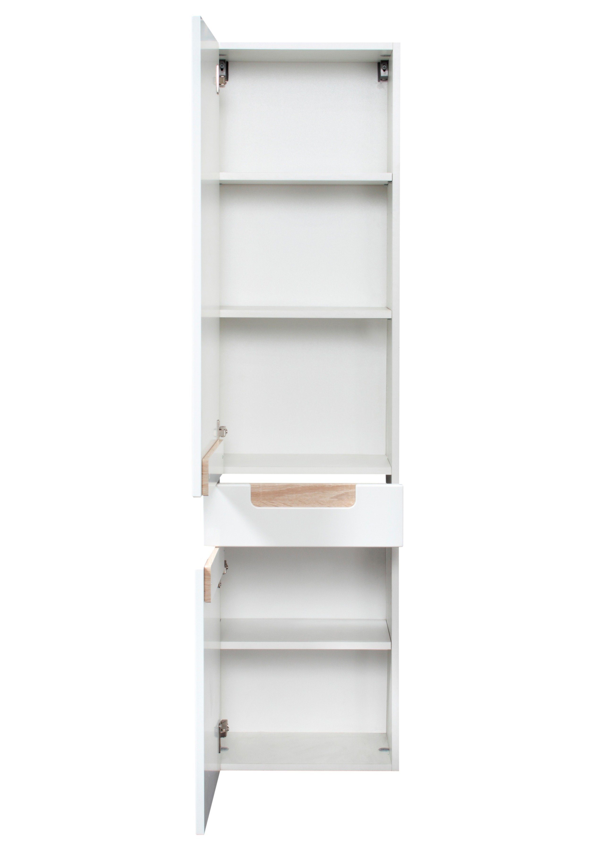 welltime Hoge kast Siena Breedte 40 cm, met hoogglanzende fronten in wit