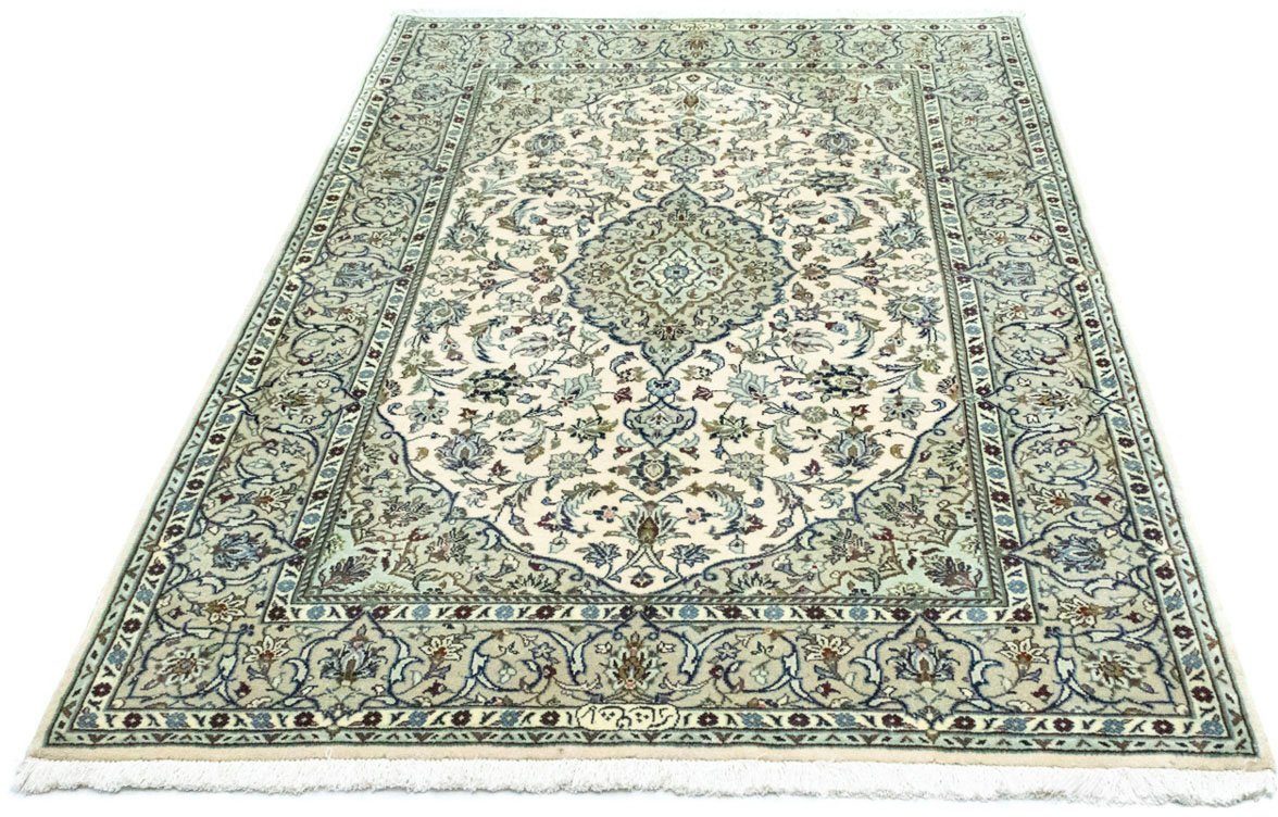 morgenland Wollen kleed Keshan medaillon beige 185 x 120 cm Uniek exemplaar met certificaat