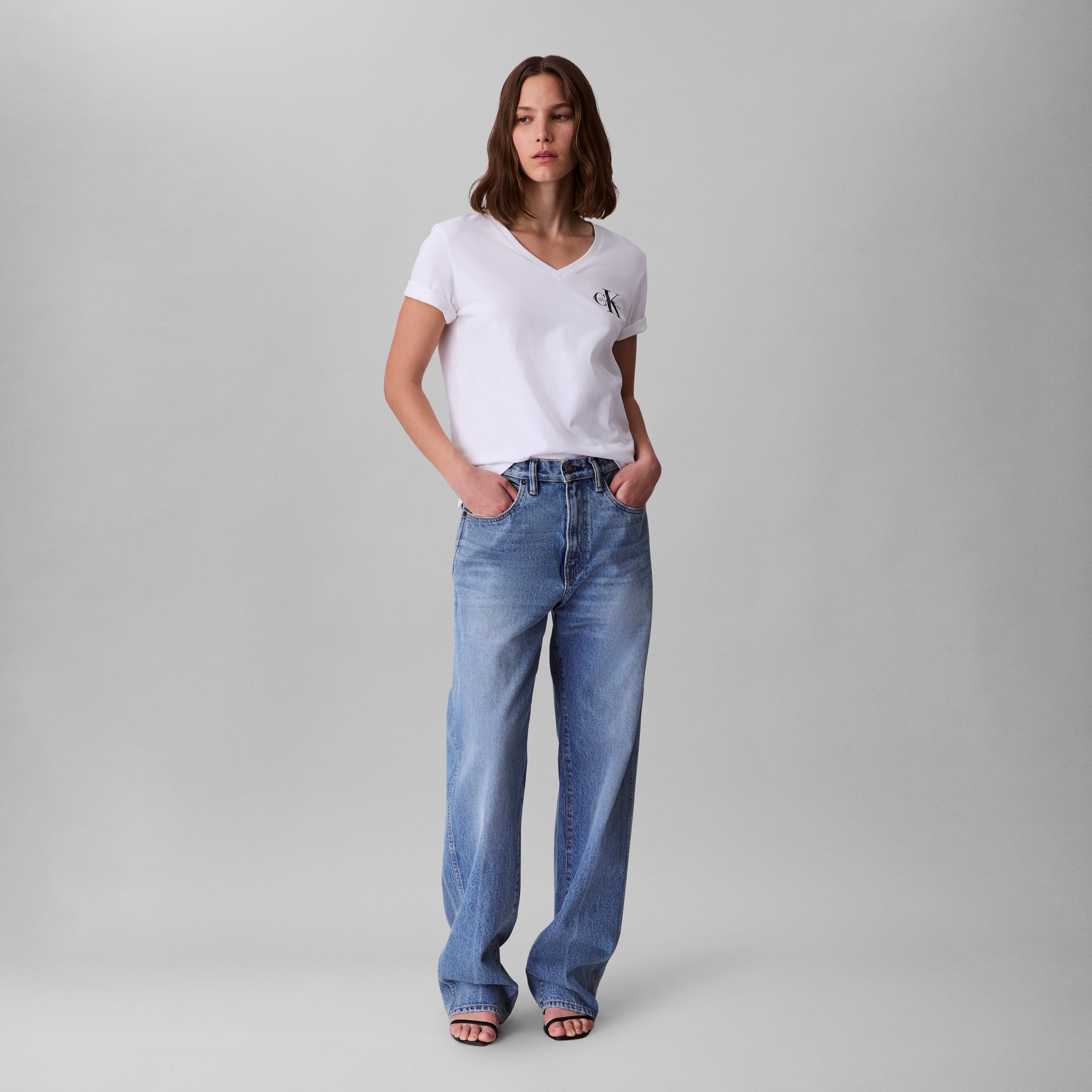 Calvin Klein Shirt met korte mouwen A- Logo VN 2 pack Tee (Set van 2)