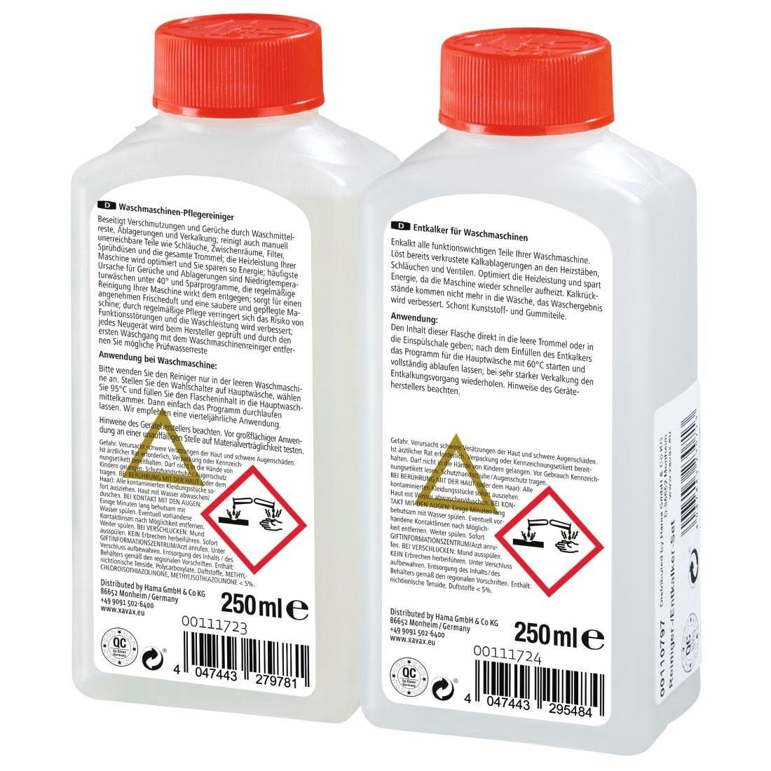 Xavax Schoonmaakset Wasmachineonderhoud, 2 x 250 ml machineonderhoudsproduct