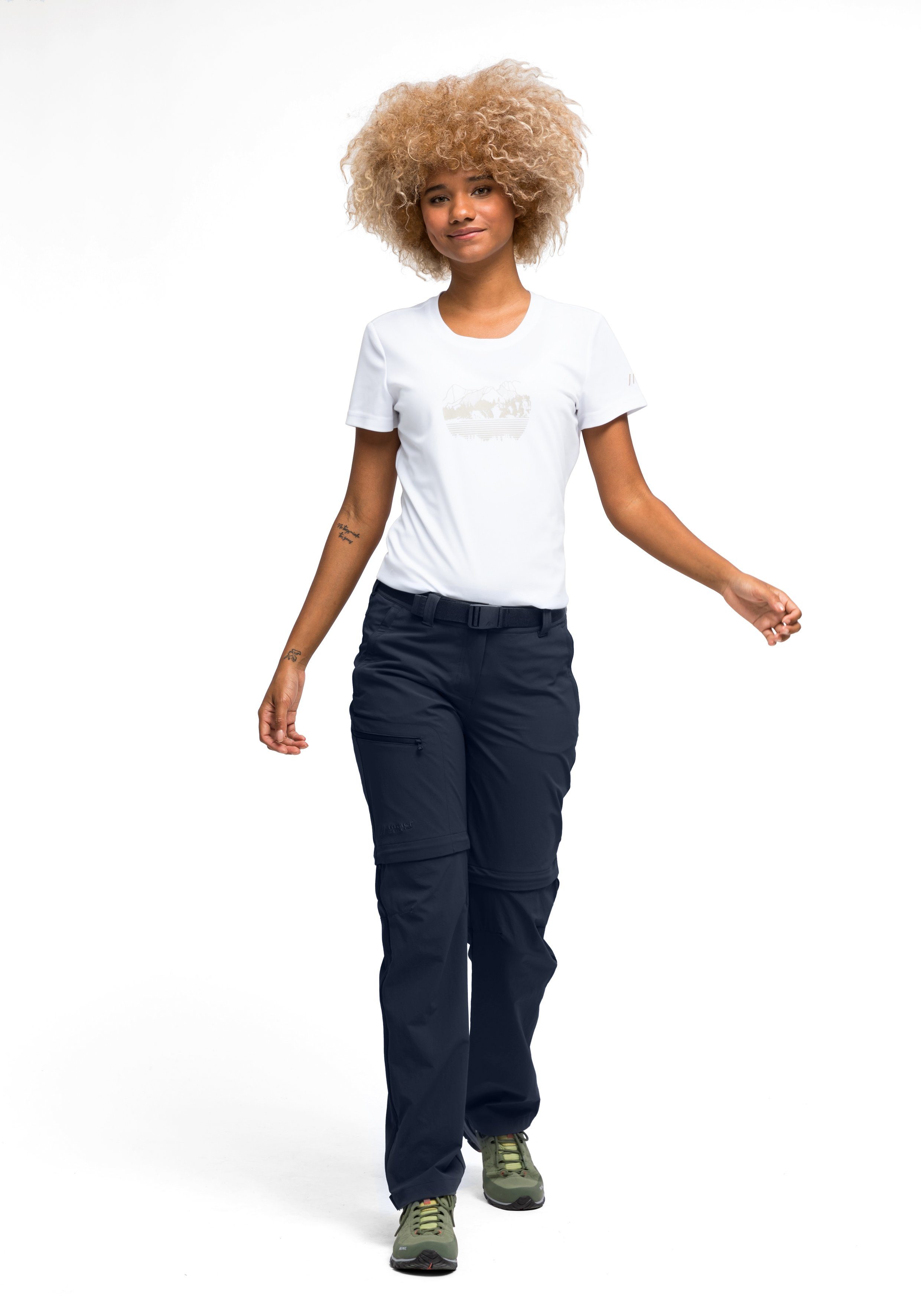 Maier Sports Functionele broek Nata Dames wandelbroek, afritsbare outdoorbroek, 3 zakken, regular fit