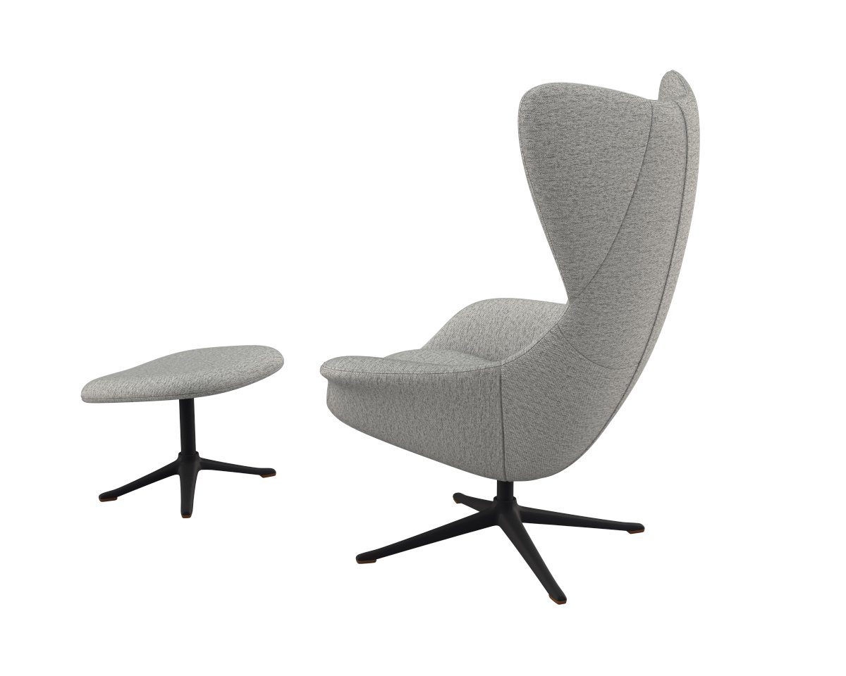 FLEXLUX Oorfauteuil Stilo relaxstoel, TV-stoel Solitaire, stijlicoon, draaibaar, zwarte poot