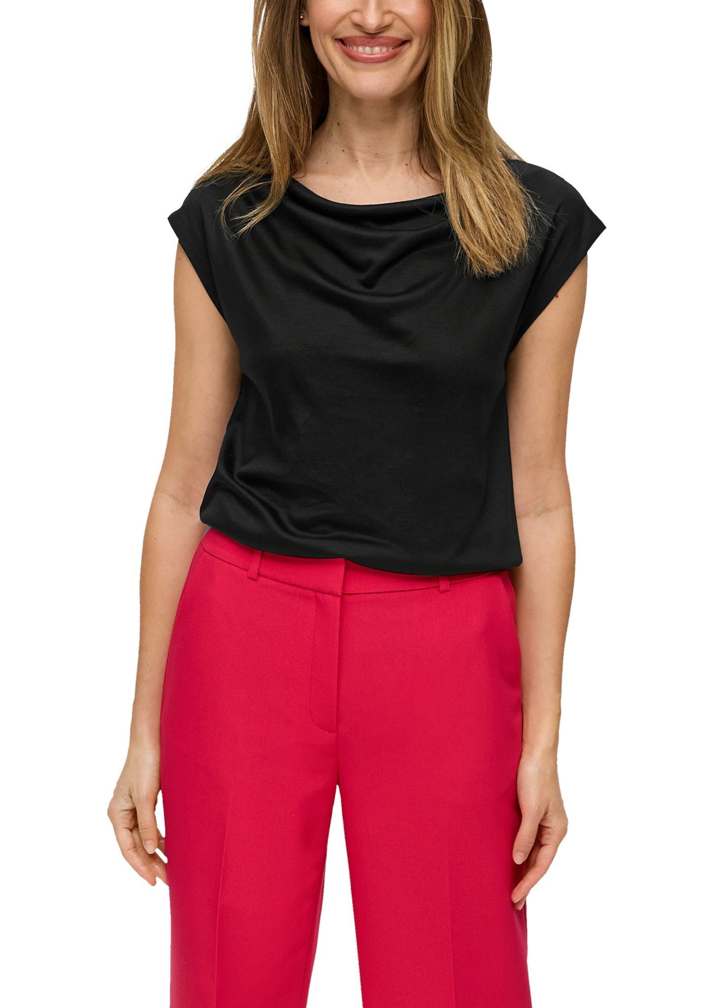 S.Oliver BLACK LABEL Blouseshirt met cascadehals