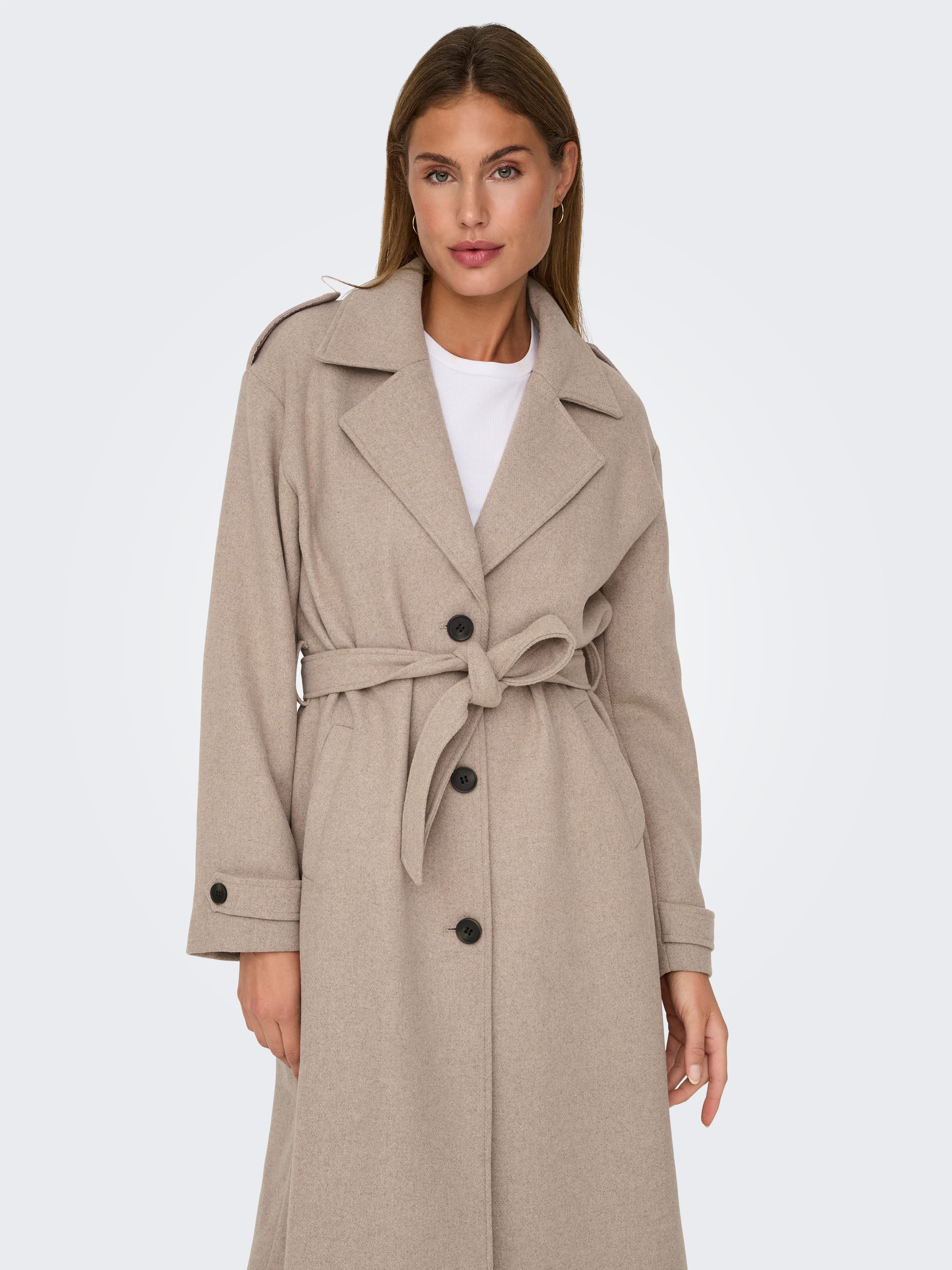 Only Lange jas ONLNALINA X-LONG WOOL TRENCHCOAT OTW