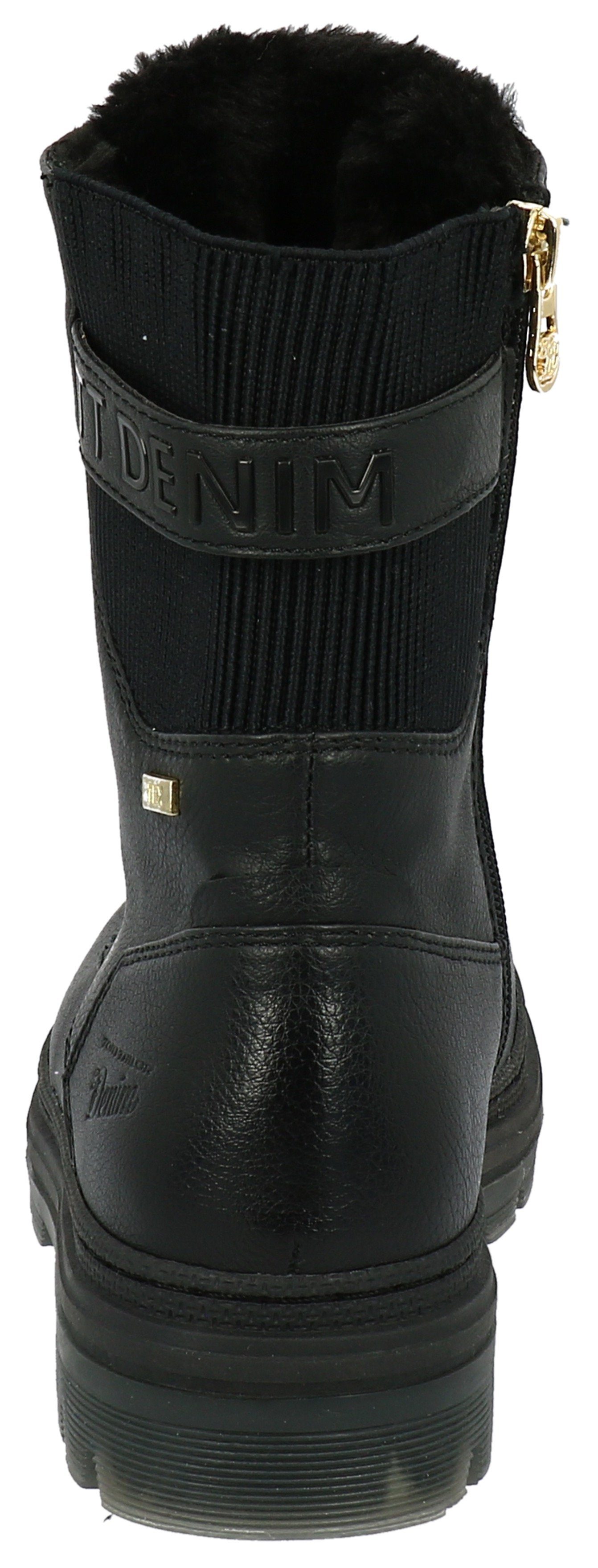 Tom Tailor Hoge veterschoenen Winterlaarzen met logo-embossing op de hak