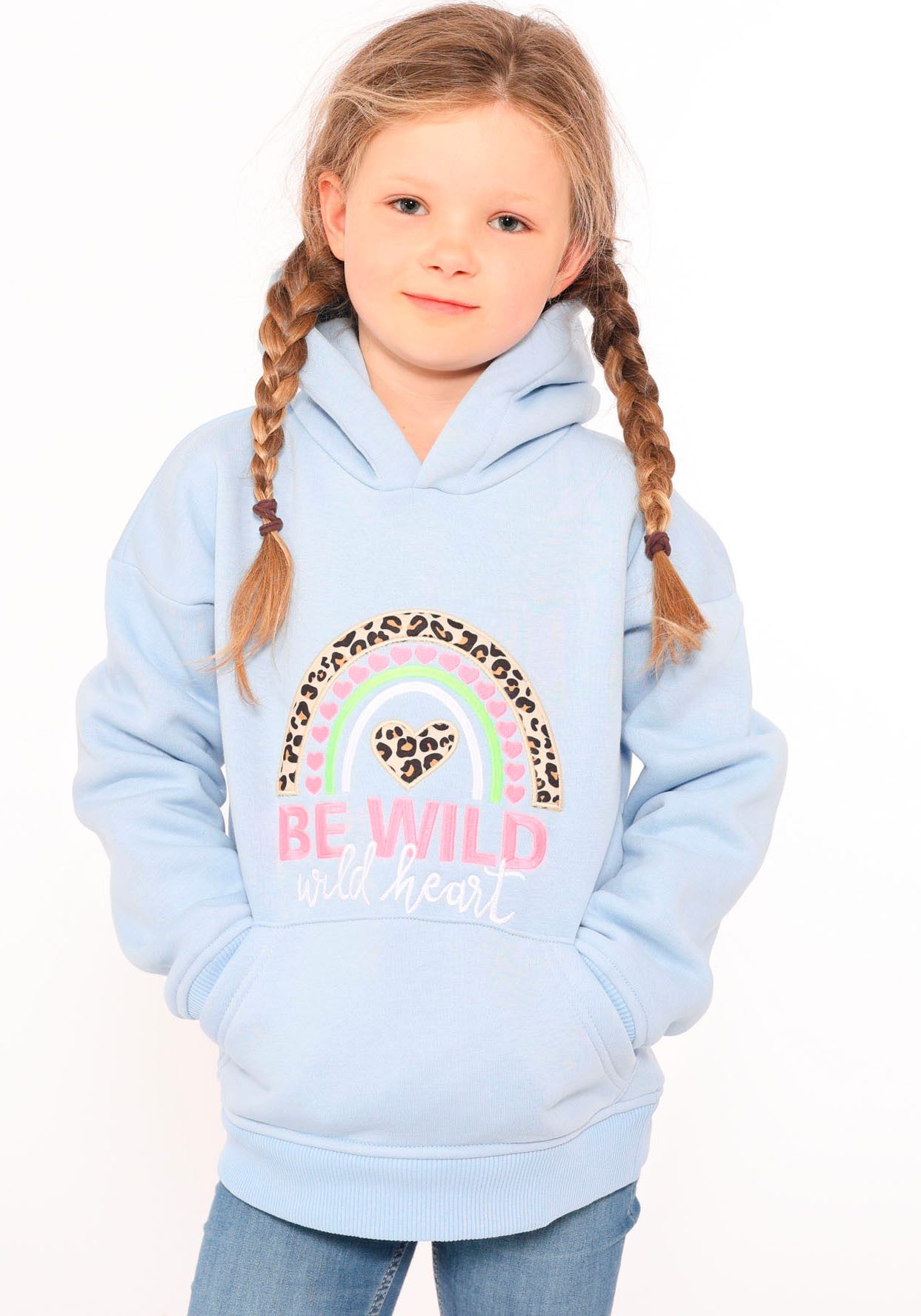 Zwillingsherz Hoodie "Nicki" Kids met hartjes- en leeuwdetails voor meisjes