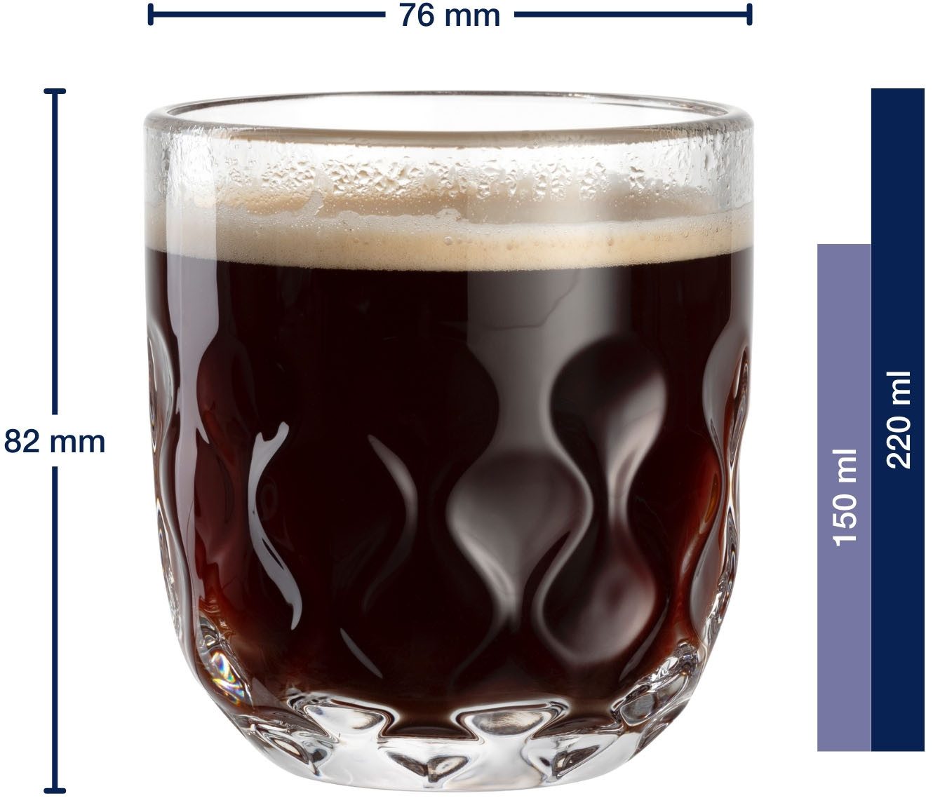 LEONARDO Glazenset Koffieglas GOCCE, 220 ml, 6-stuks set (set)
