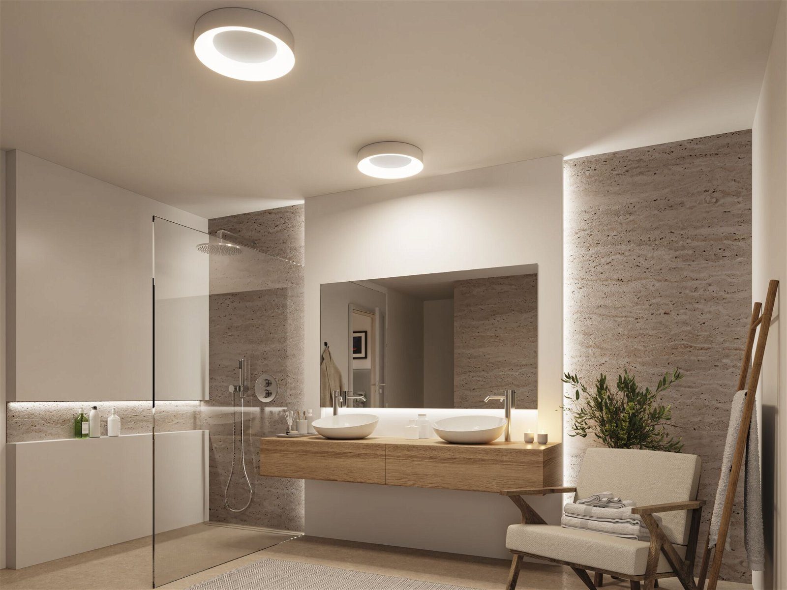 Paulmann Led-plafondlamp Selection Bathroom Casca IP44 1x23W 400mm, 230V Metaal/Kunststof (1 stuk)