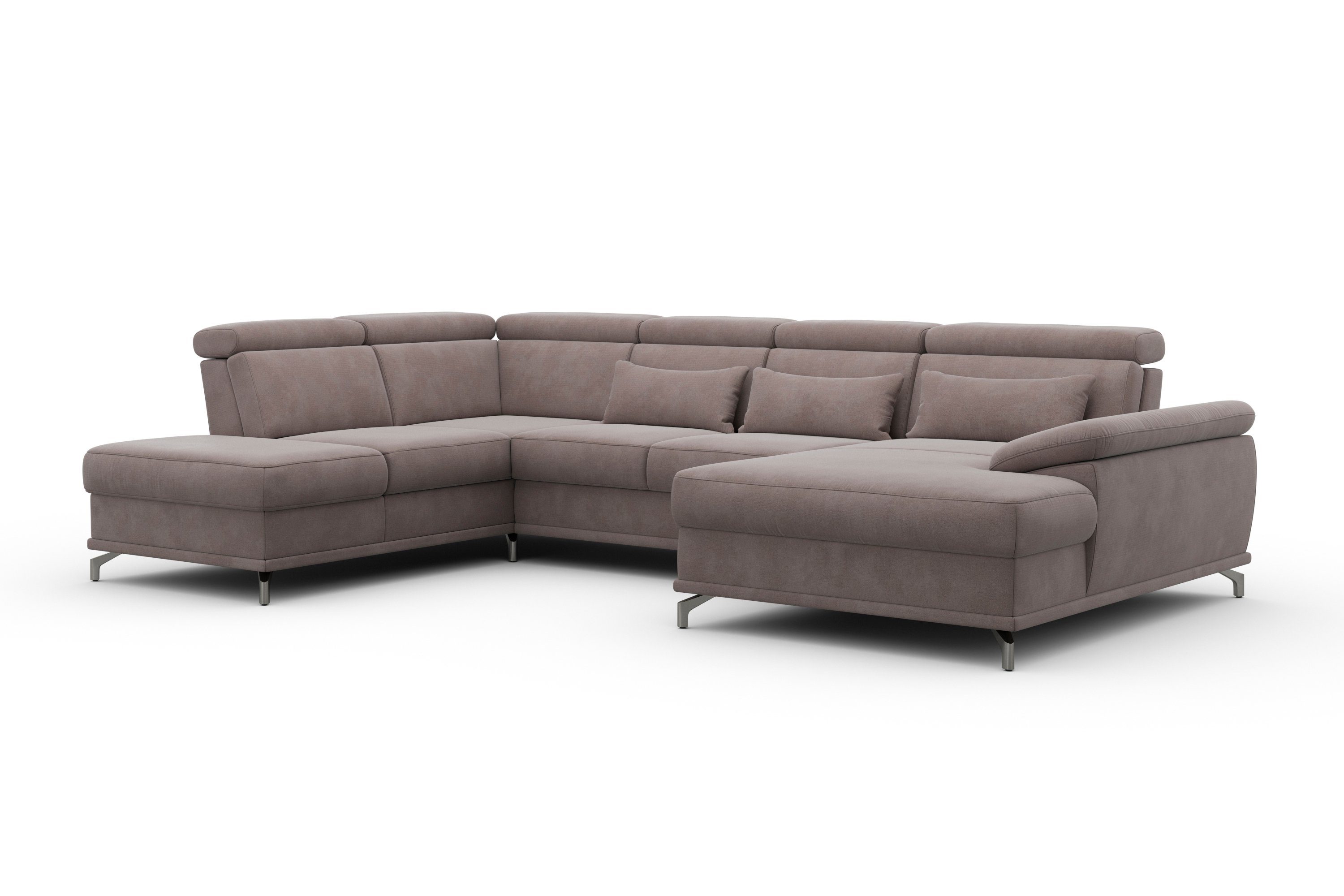 sit&more Zithoek Cabrio U-vorm, met zitdiepteverstelling, arm- en hoofdsteunverstelling