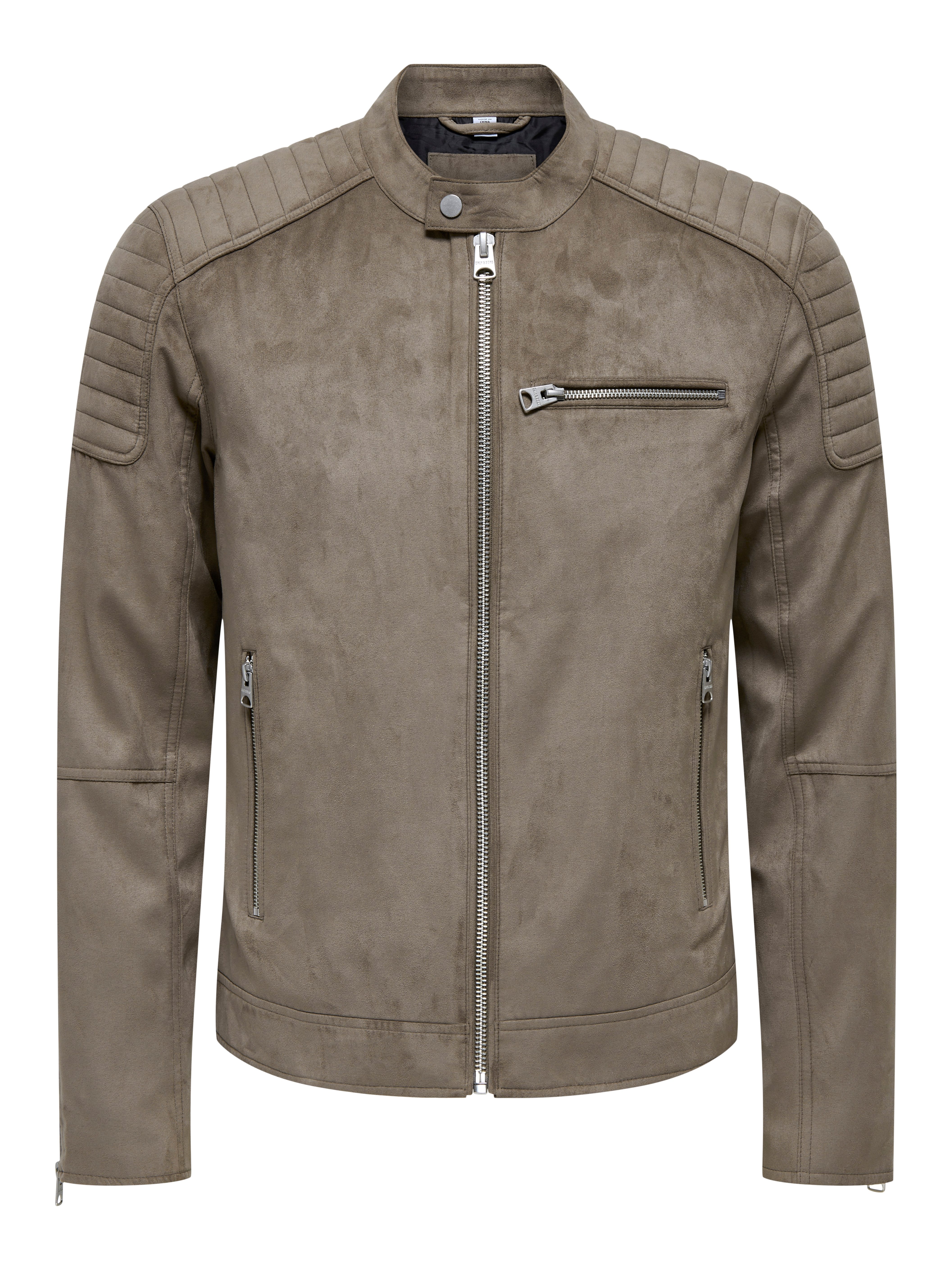 ONLY & SONS Imitatieleren jack ONSGUS FAUX SUEDE RACER JACKET OTW NOOS