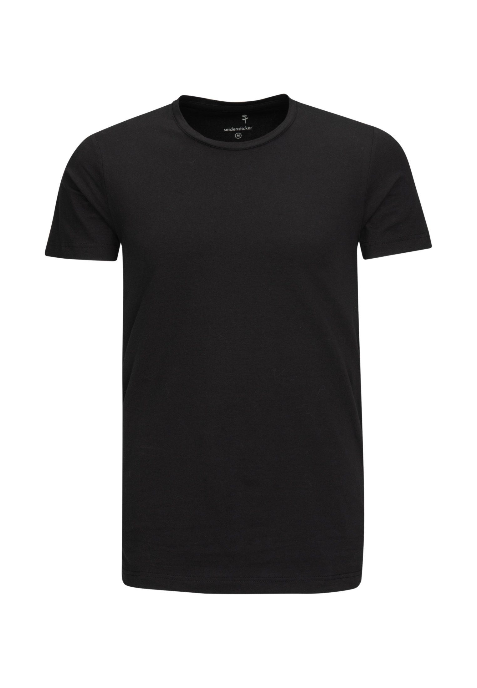 seidensticker T-shirt Zwarte roos Korte mouwen ronde hals uni