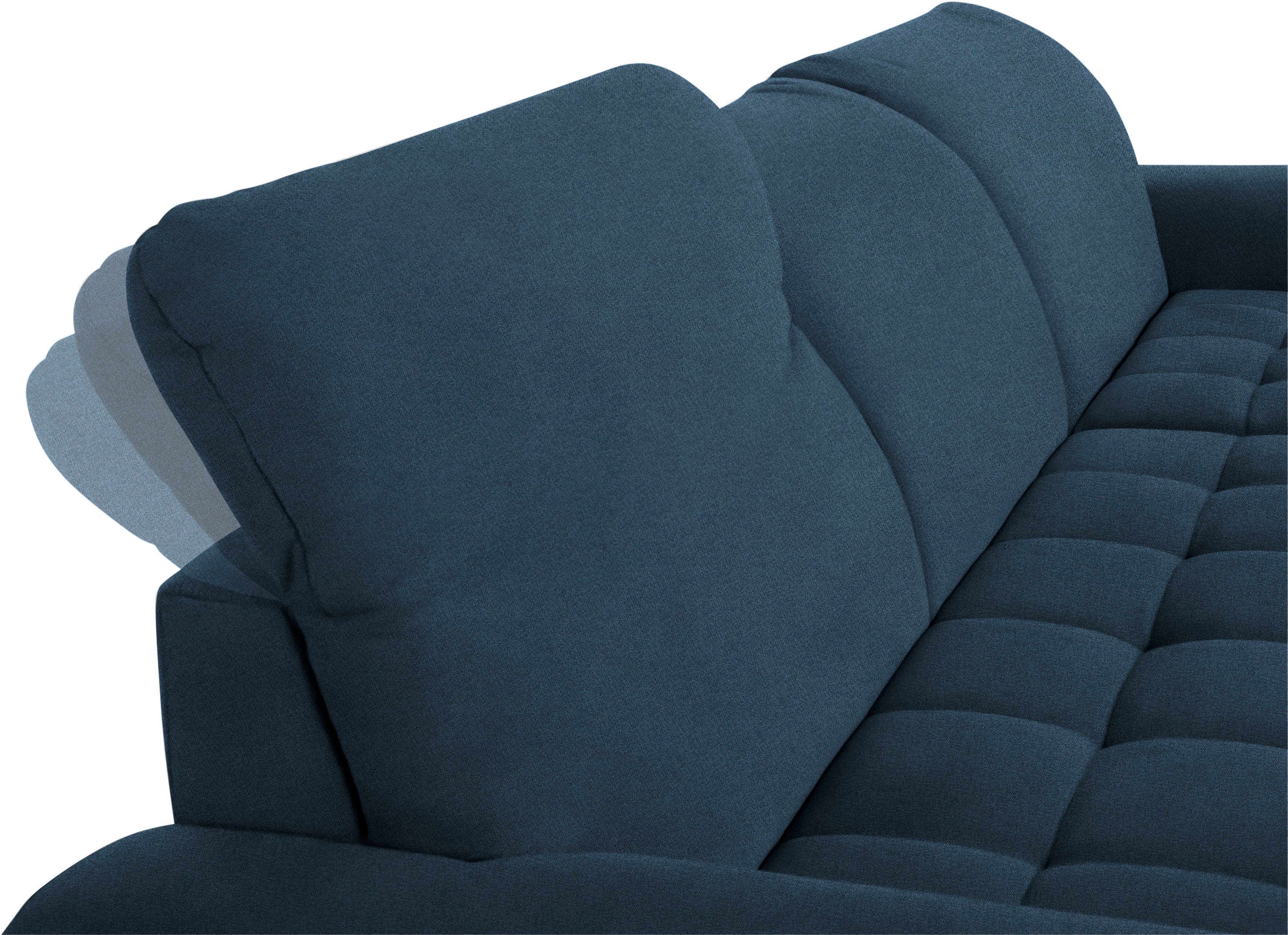 DOMO collection Hoekbank Franzi, zeitlos und elegant, moderne Sitzheftung, L-Form naar keuze met verstelbare hoofdsteun (dan diepte: 170 cm)