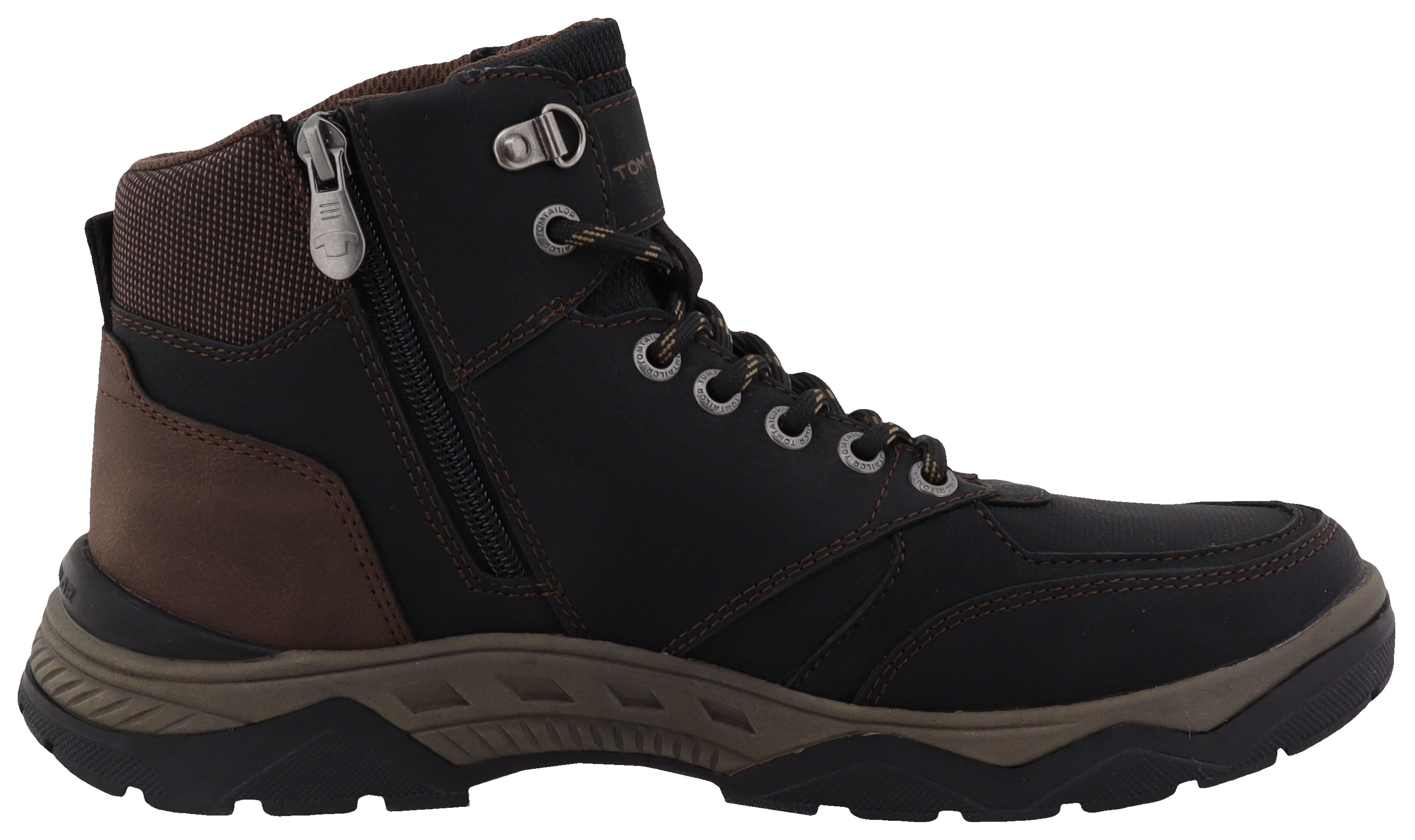 Tom Tailor Veterschoenen high top sneaker, trekkingschoen met ogen in bergbeklimmer-look