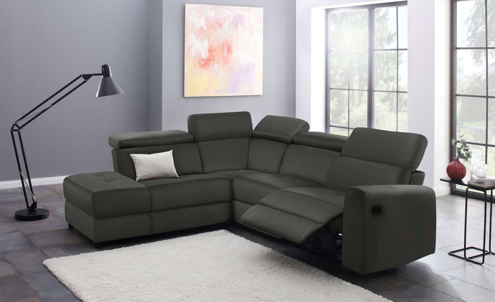Home affaire Hoekbank Sentrano, L-vorm, 273 cm, man. of electr. relaxfunctie en usb/kopverstelling
