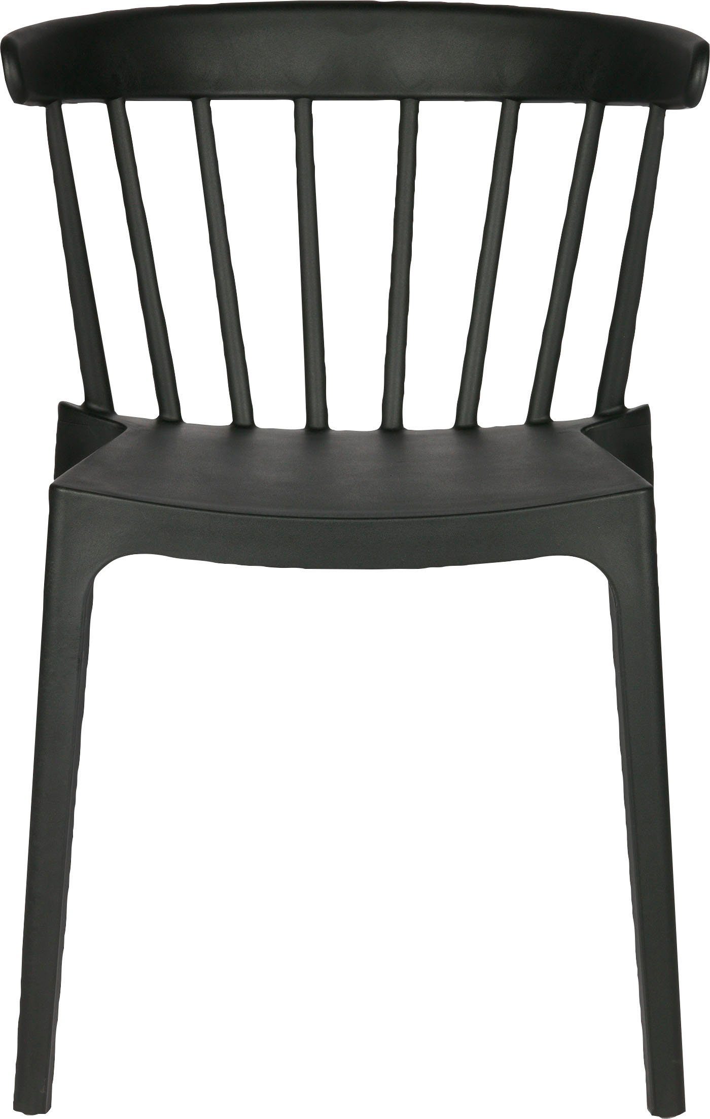 WOOOD Eetkamerstoel Bliss geschikt voor binnen- en buitengebruik, h 75 cm x b 52 cm (2 stuks) 4 poot stoelen zwart