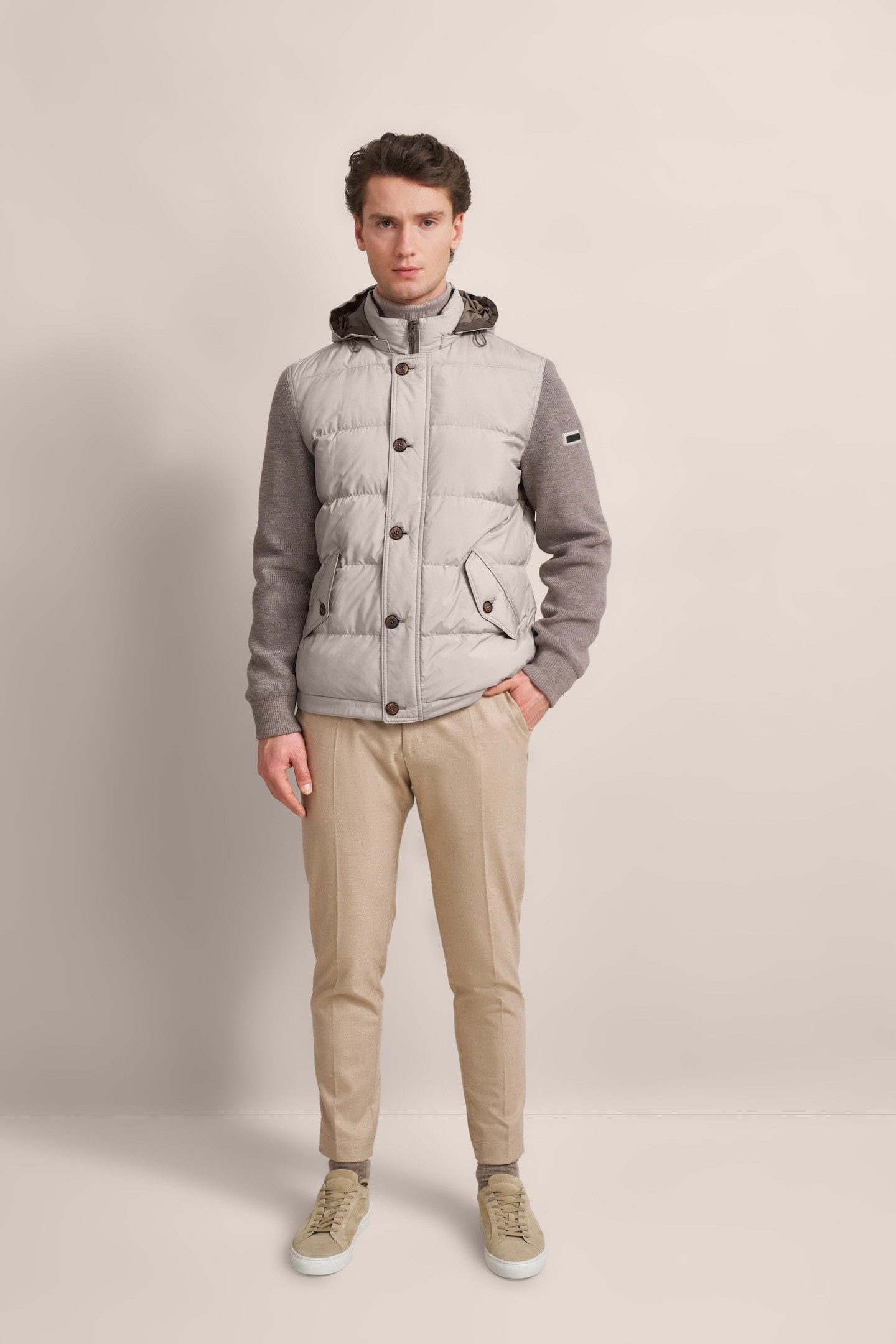 Bugatti Vest met staande kraag en capuchon