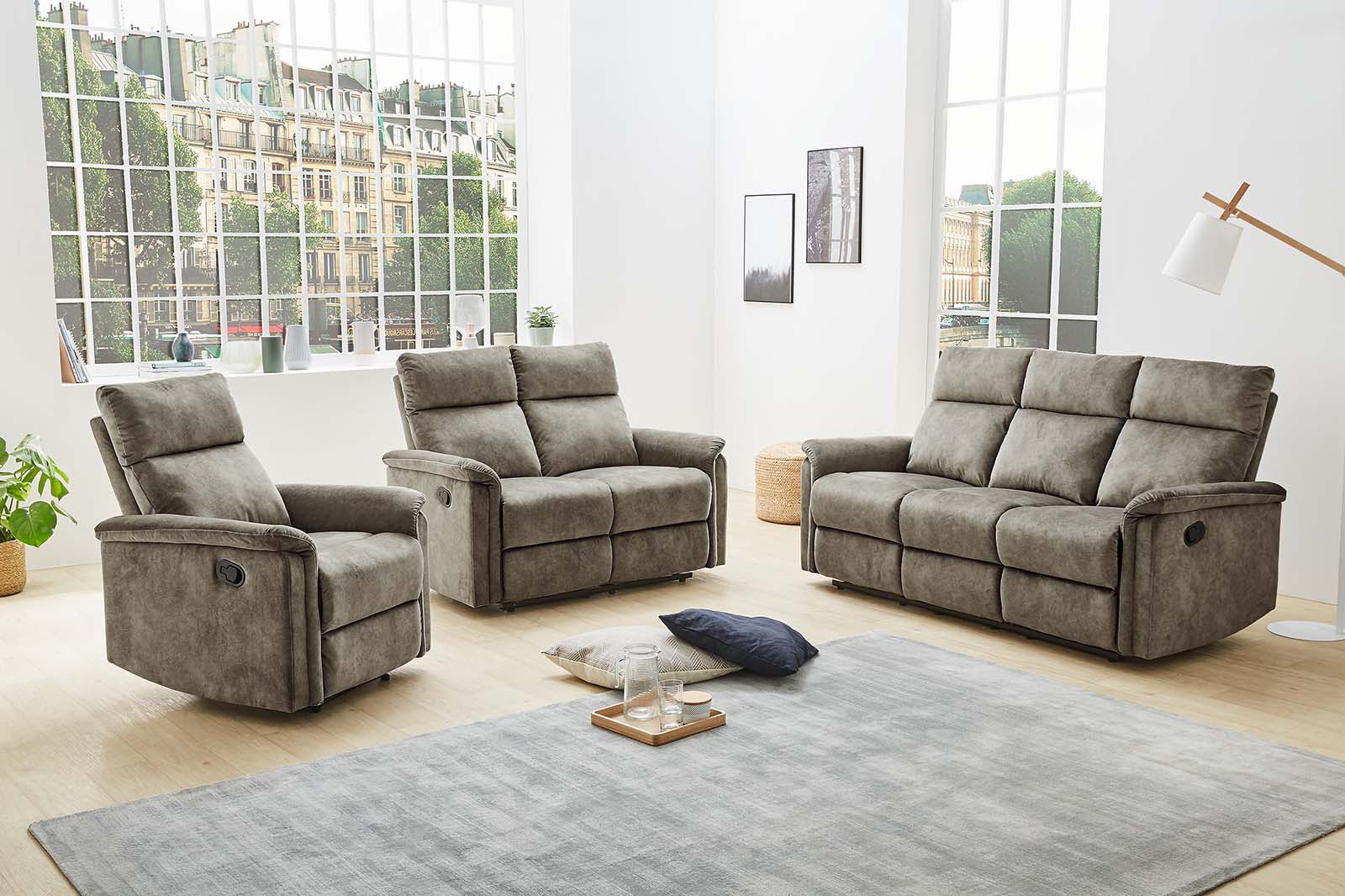 Jockenhöfer Gruppe 2-zitsbank Amrum Ligfunctie met halfautomatische relaxfunctie, TFK bekleding