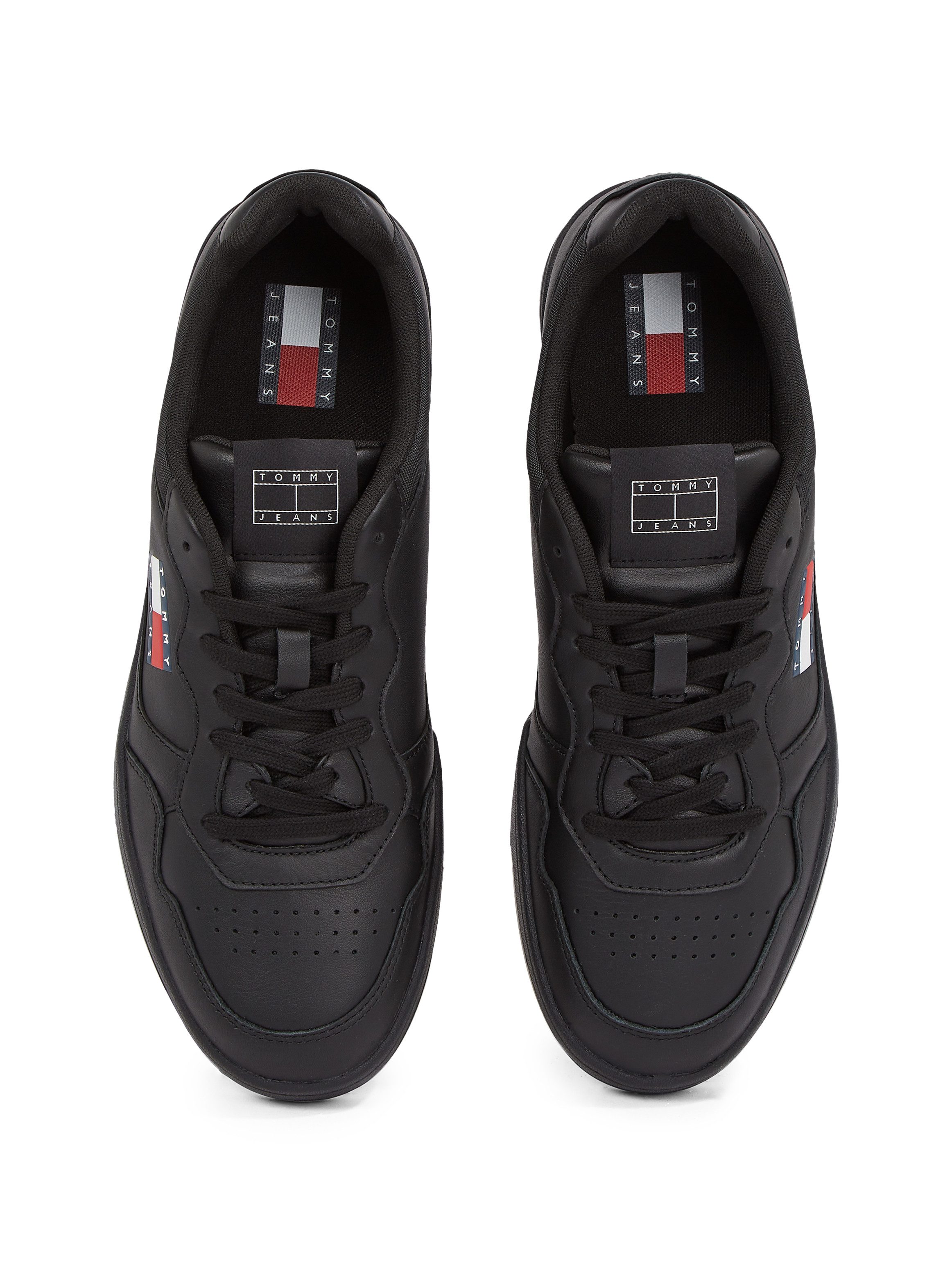 TOMMY JEANS Plateausneakers (NEW) TJM CUPSOLE LEATHER ESS , vrijetijdsschoen, lage schoen, veterschoen in basket-look