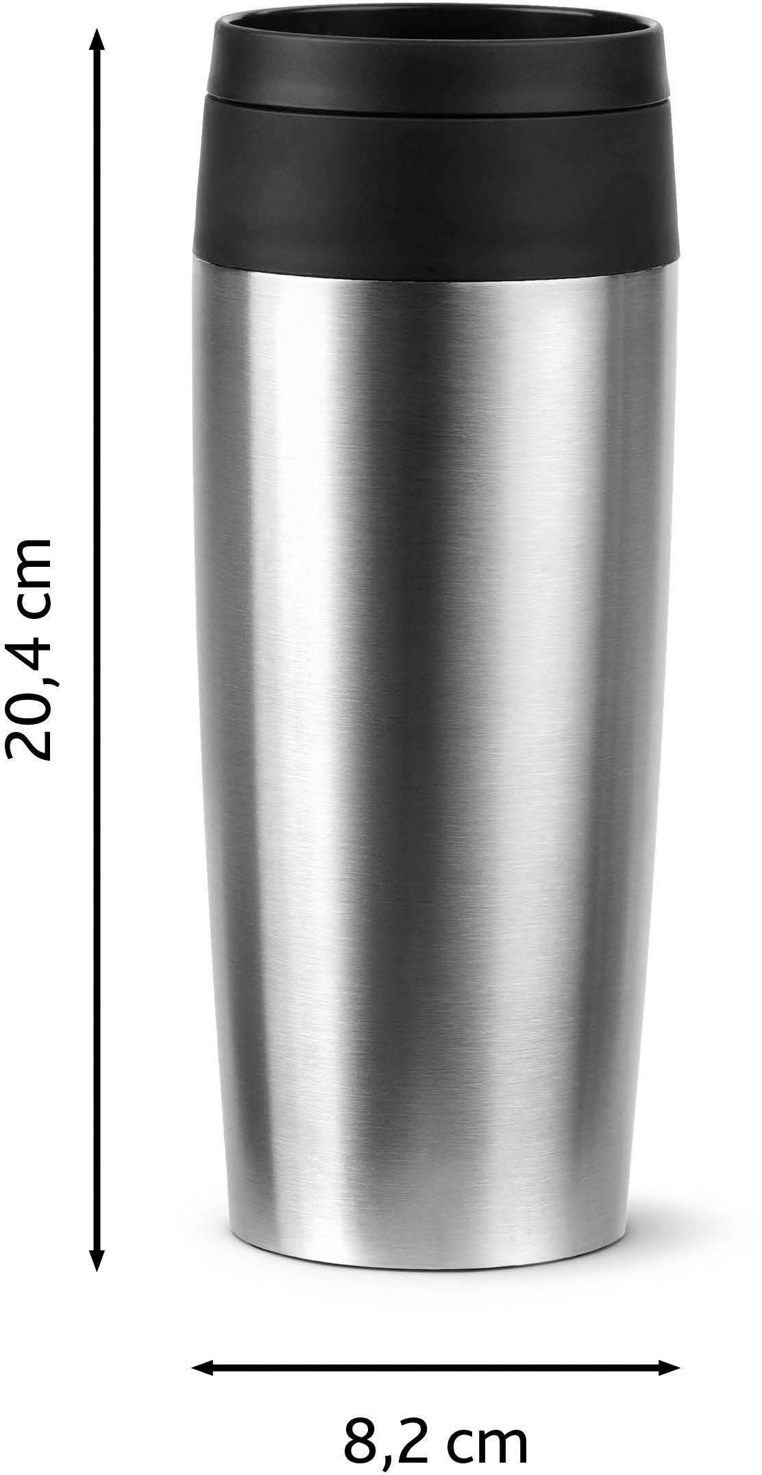 Emsa Thermosbeker Travel Mug Classic, met 360° drinkopening 4u heet, 8u koud - 360 ml / 6u heet, 12u koud - 500 ml, 100% dicht
