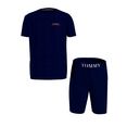 tommy hilfiger underwear shortama met tommy hilfiger logo-opschrift bij de band (2-delig) blauw