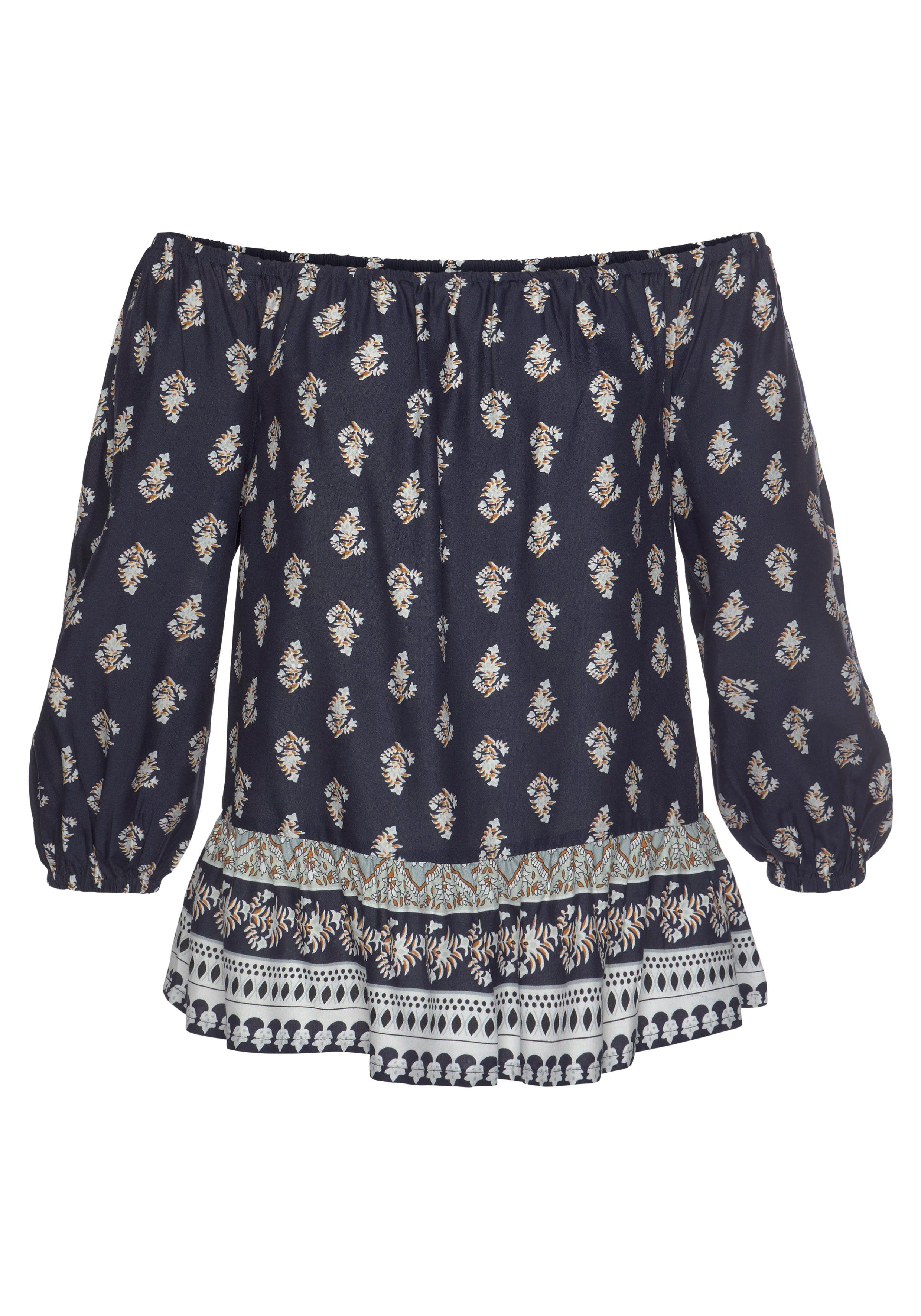 Vivance Blouse met carmenhals