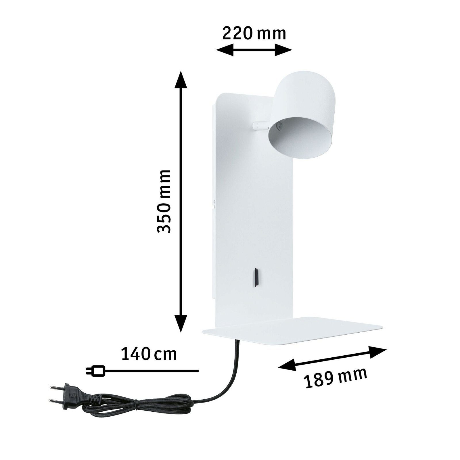 Paulmann Wandlamp Malena max. 1x5W USBC 230V Metaal