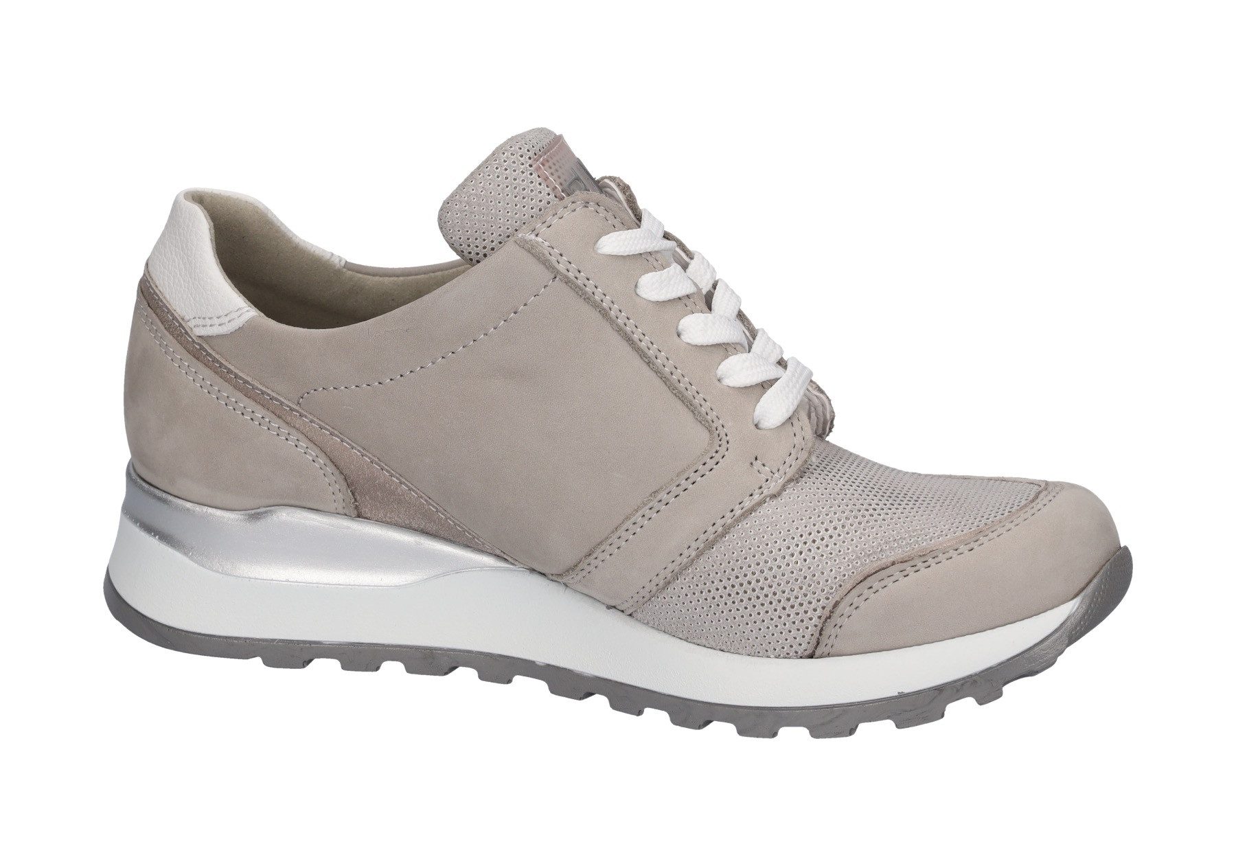 Waldläufer Sneakers met sleehak Hiroko , veterschoenen, vrijetijdsschoen, lage schoen, contrasterende afwerking, breedte h