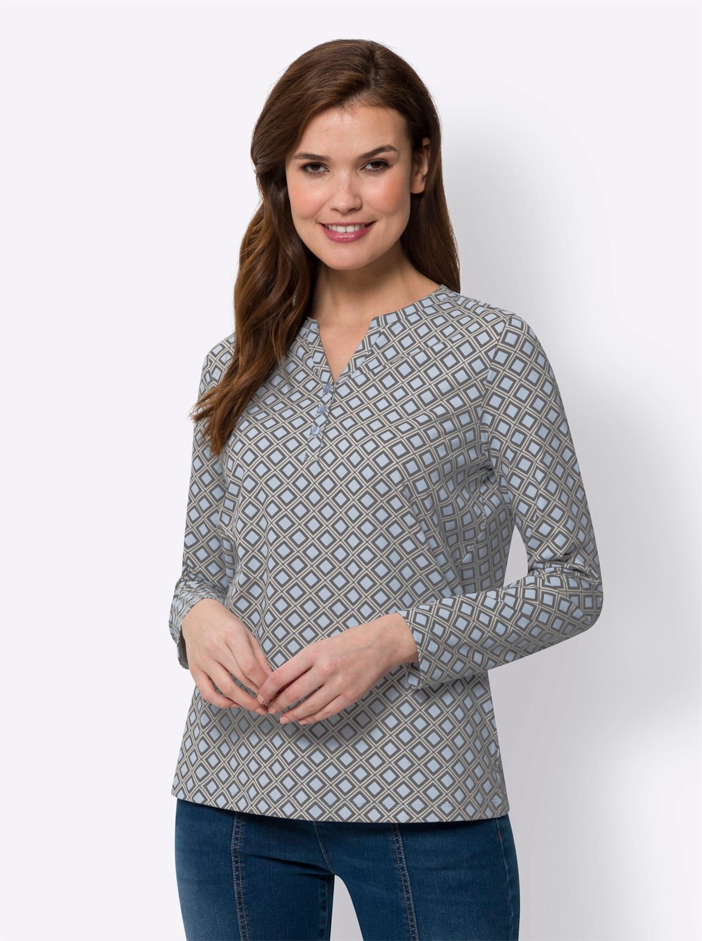 heine Shirt met lange mouwen Gedessineerd shirt (1-delig)