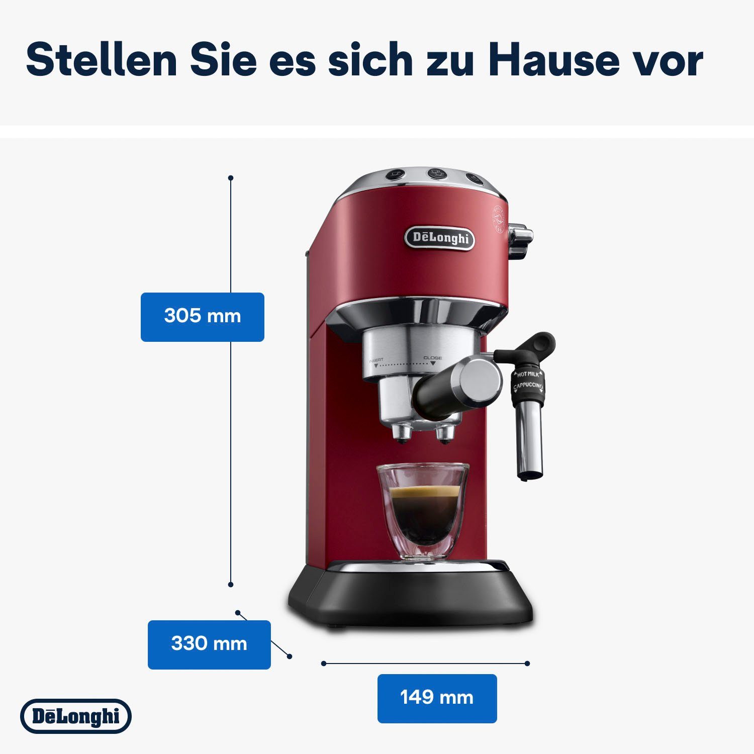 De'Longhi Espressomachine Dedica Style EC 685.B, Siebdrager, 1350 Watt, 15 Bar