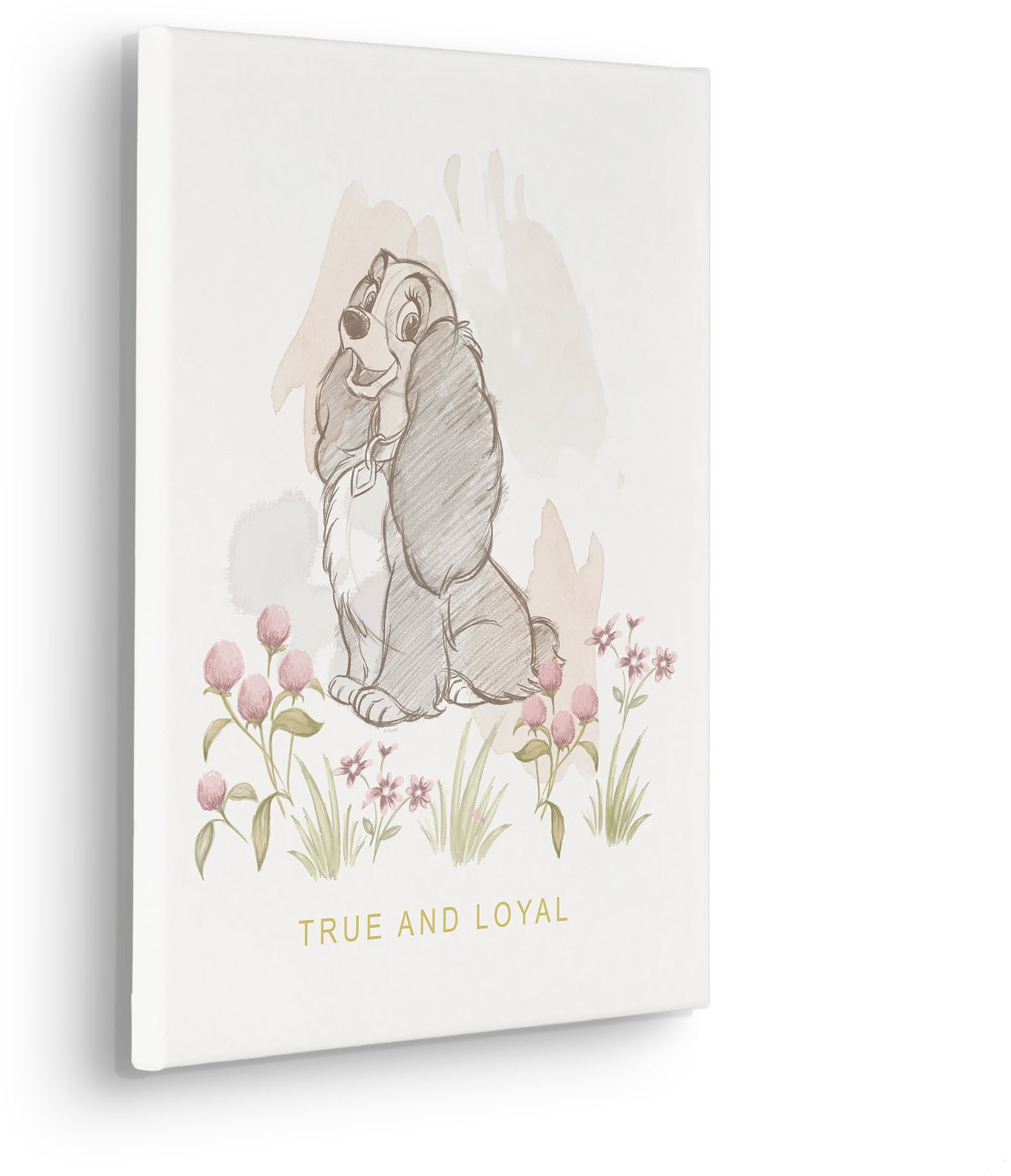 Komar Artprint op linnen Disney Lady and the Tramp True and Loyal 300 x 280 cm (breedte x hoogte) - behang, vlies, woonkamer, slaapkamer