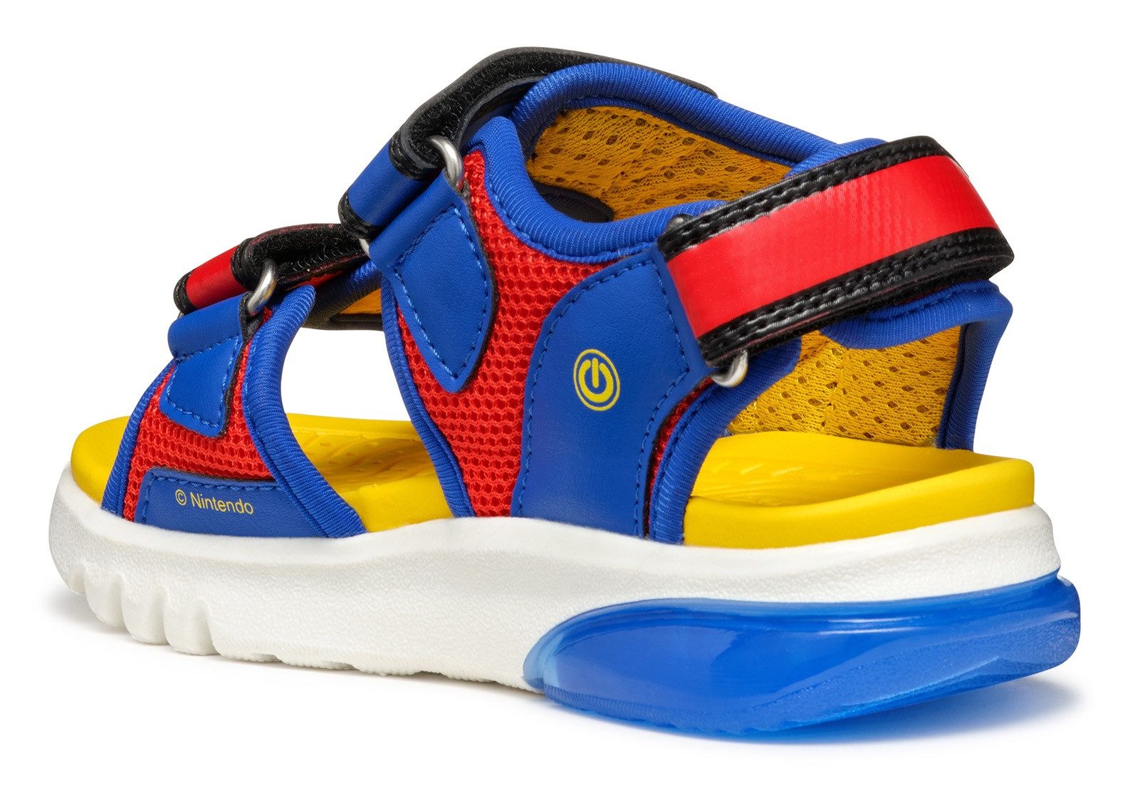 Geox Sandalen J SANDAL CIBERDRON B Blinkschuh , klittenbandschoen in kleurrijk ontwerp met super mario-motief en knipperfunctie