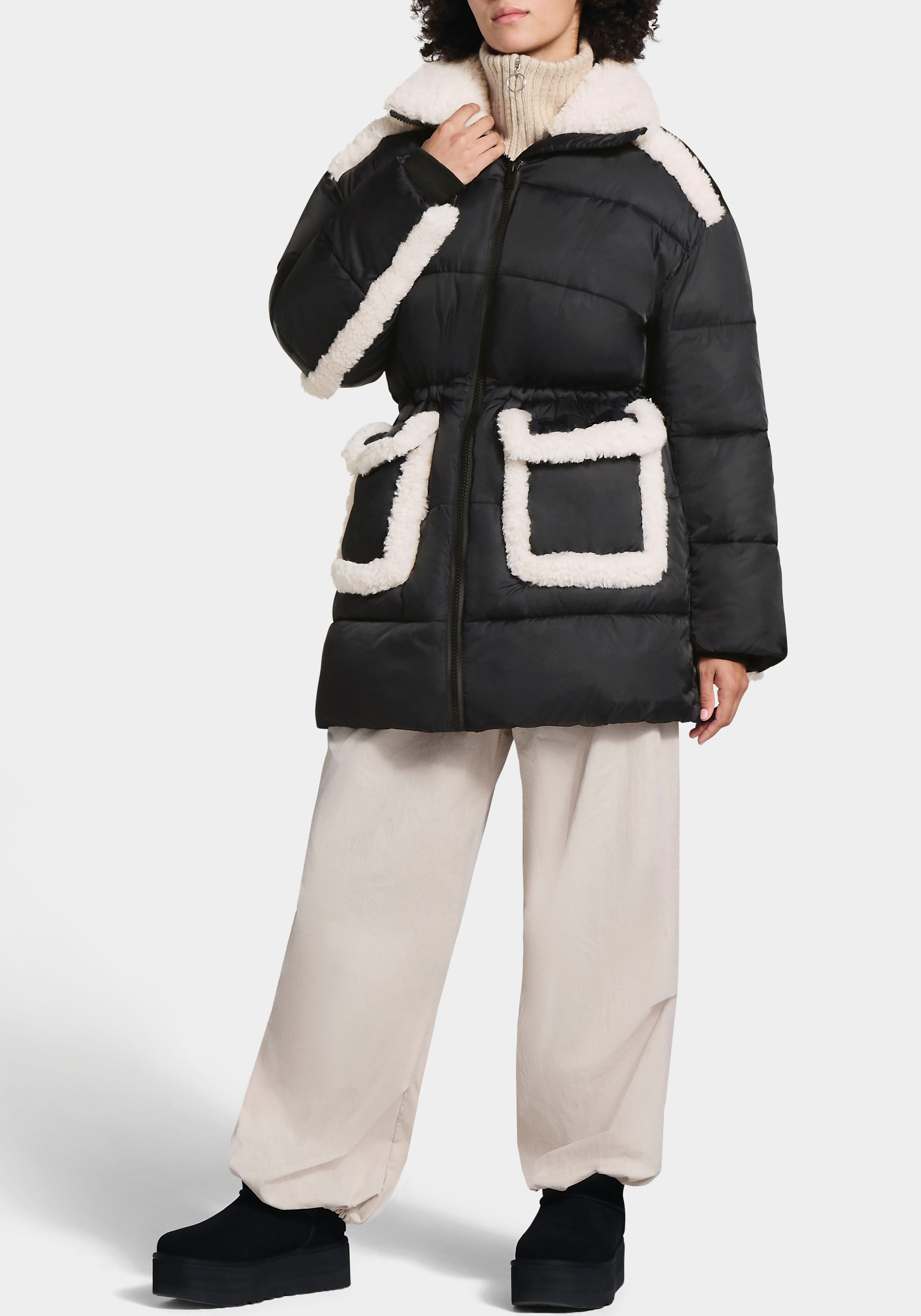 UGG Gewatteerde jas W AMAL PLUSHSEAM PUFFER COAT