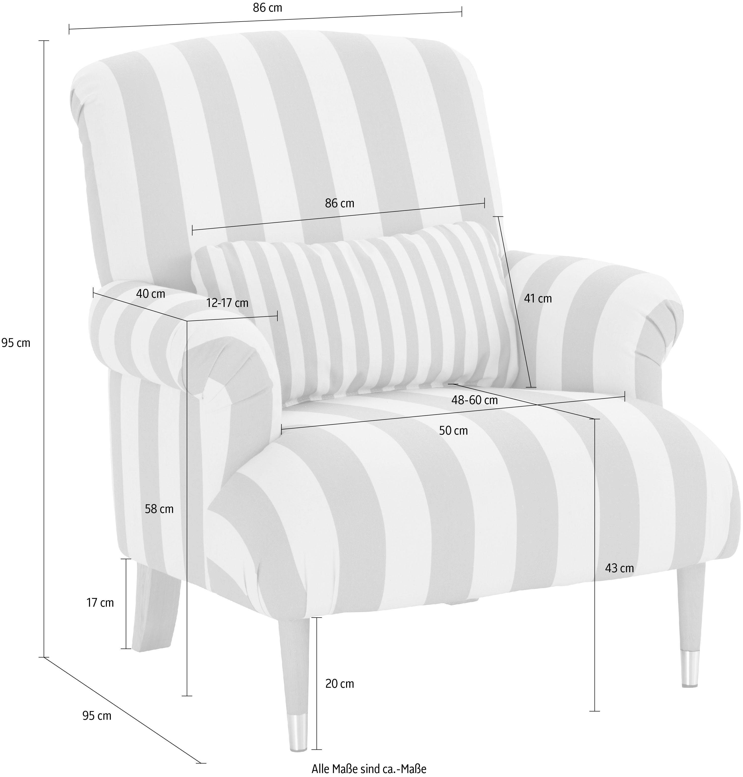 Guido Maria Kretschmer Home&Living XXL-fauteuil Cholet stoel met sierkussen en poten van eiken, overtrekstof: katoenmix, big (set)