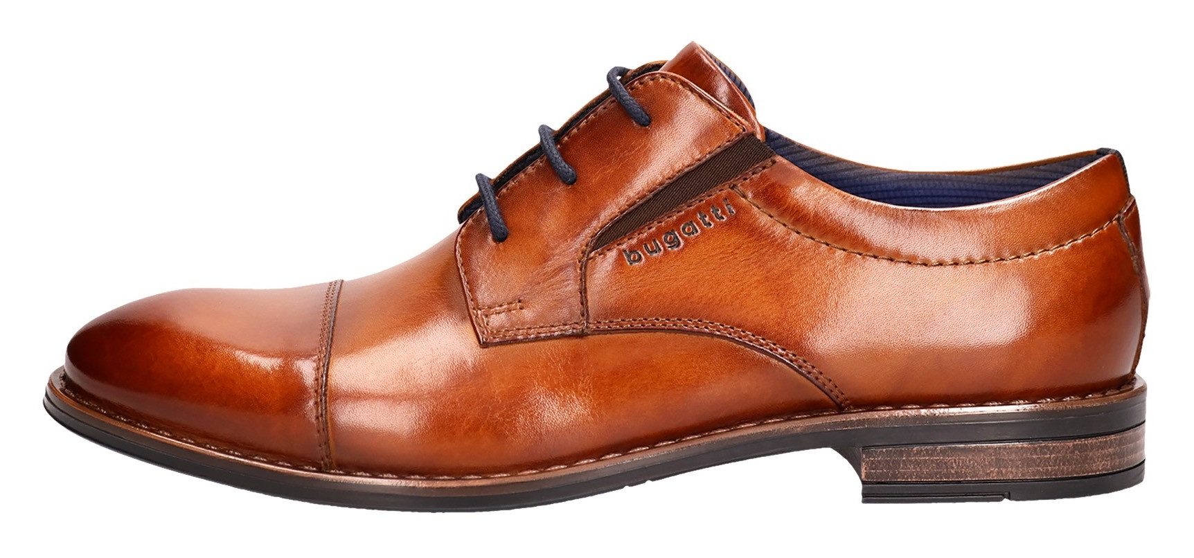 Bugatti Veterschoenen , blokhak, avondschoen, feestelijke schoen, business schoen, logoprint