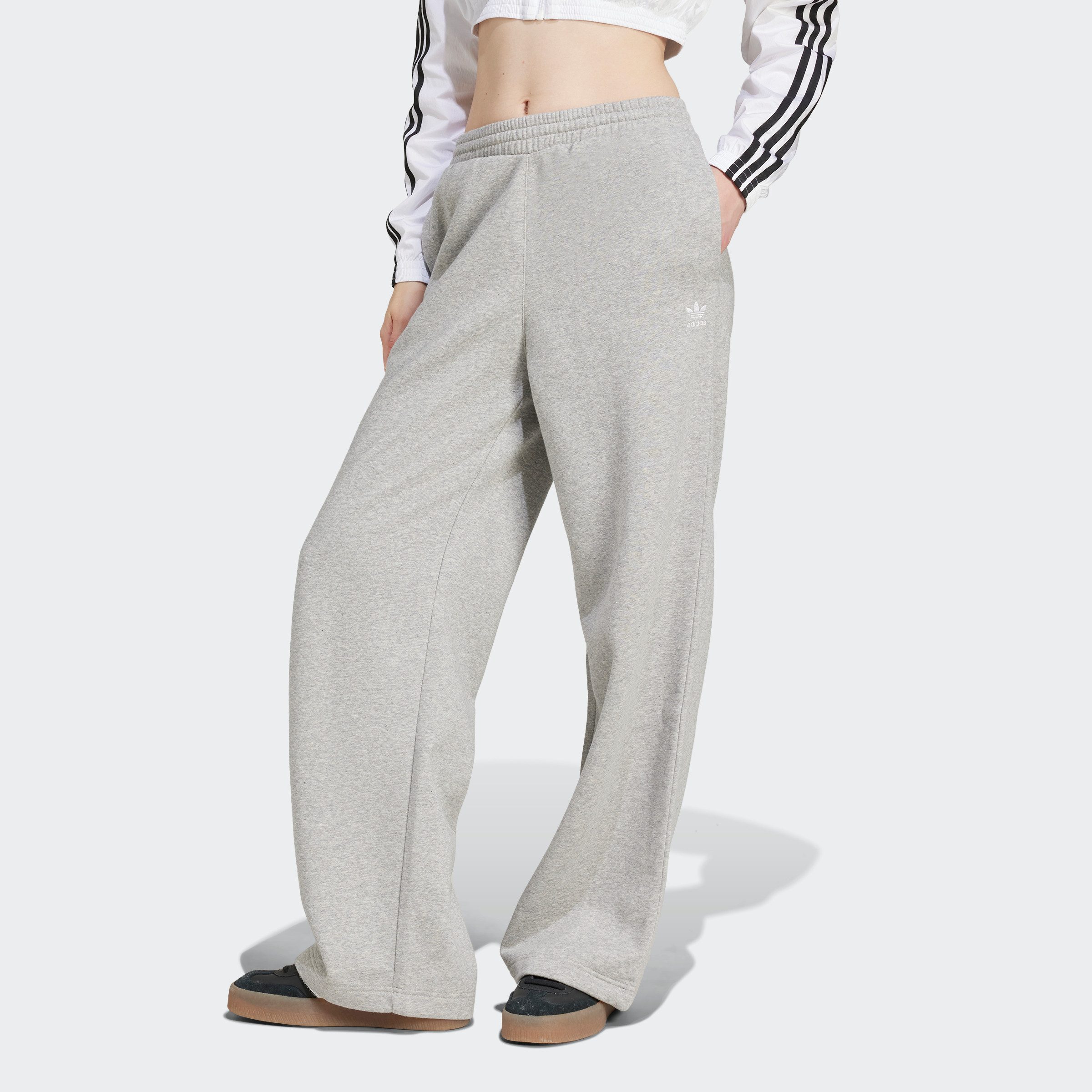 Adidas Originals Trefoil Essential Wide Joggers Medium Grey Heather- Dames Medium Grey Heather