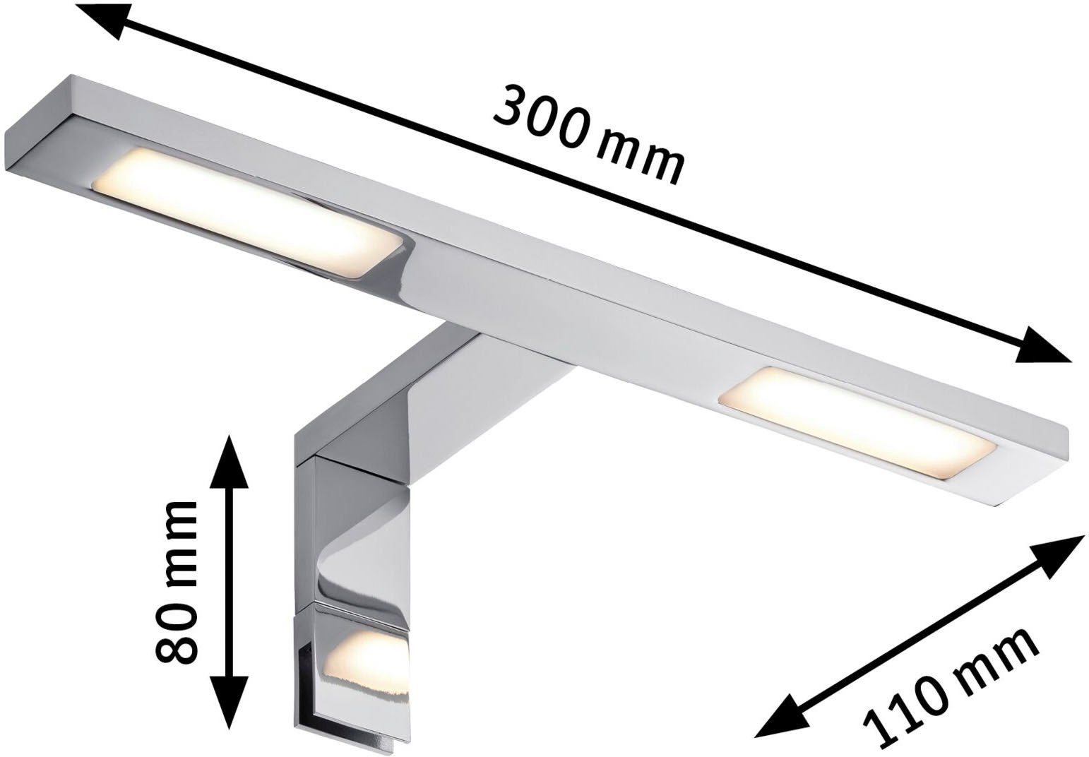 Paulmann Spiegellamp LED Galeria Spiegel- en Opberglicht Double Hook 2x3,2W Chroom (1 stuk)