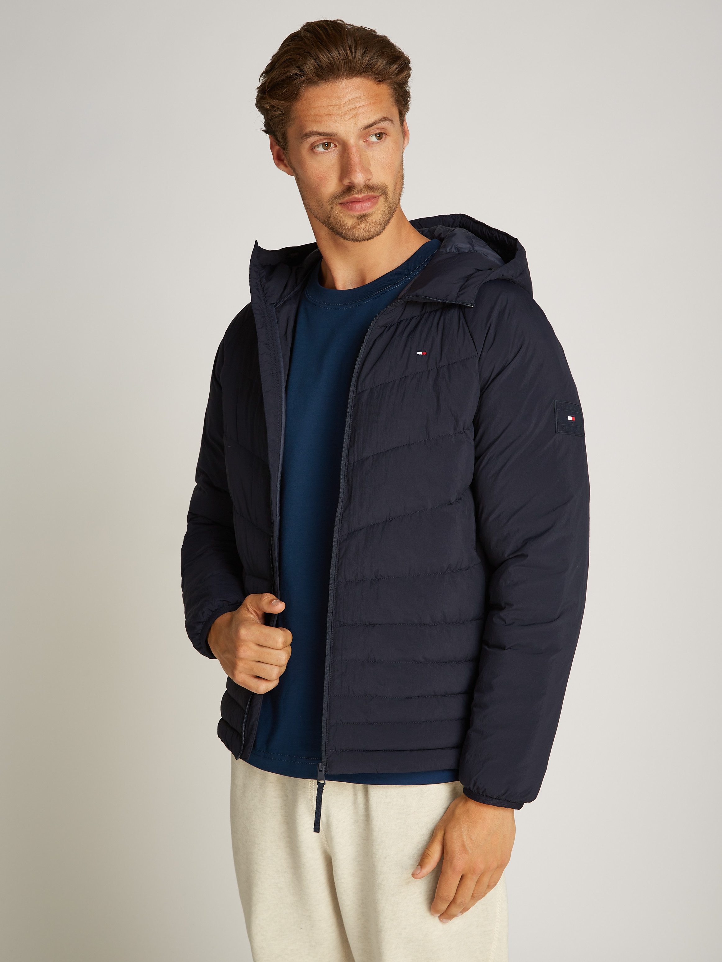 Tommy Hilfiger Gewatteerde jas MIX QUILT HOODED JACKET