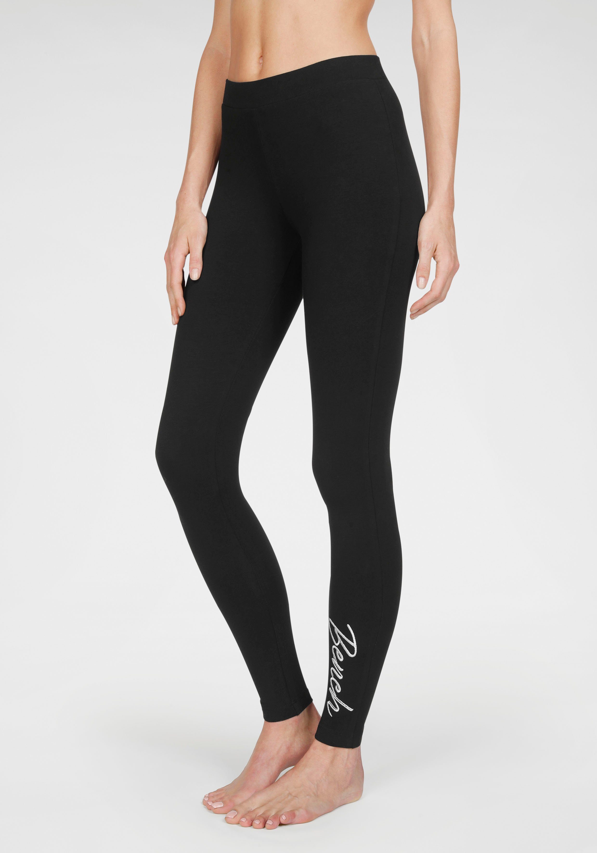 Bench. Loungewear Legging met glanzend logoborduursel
