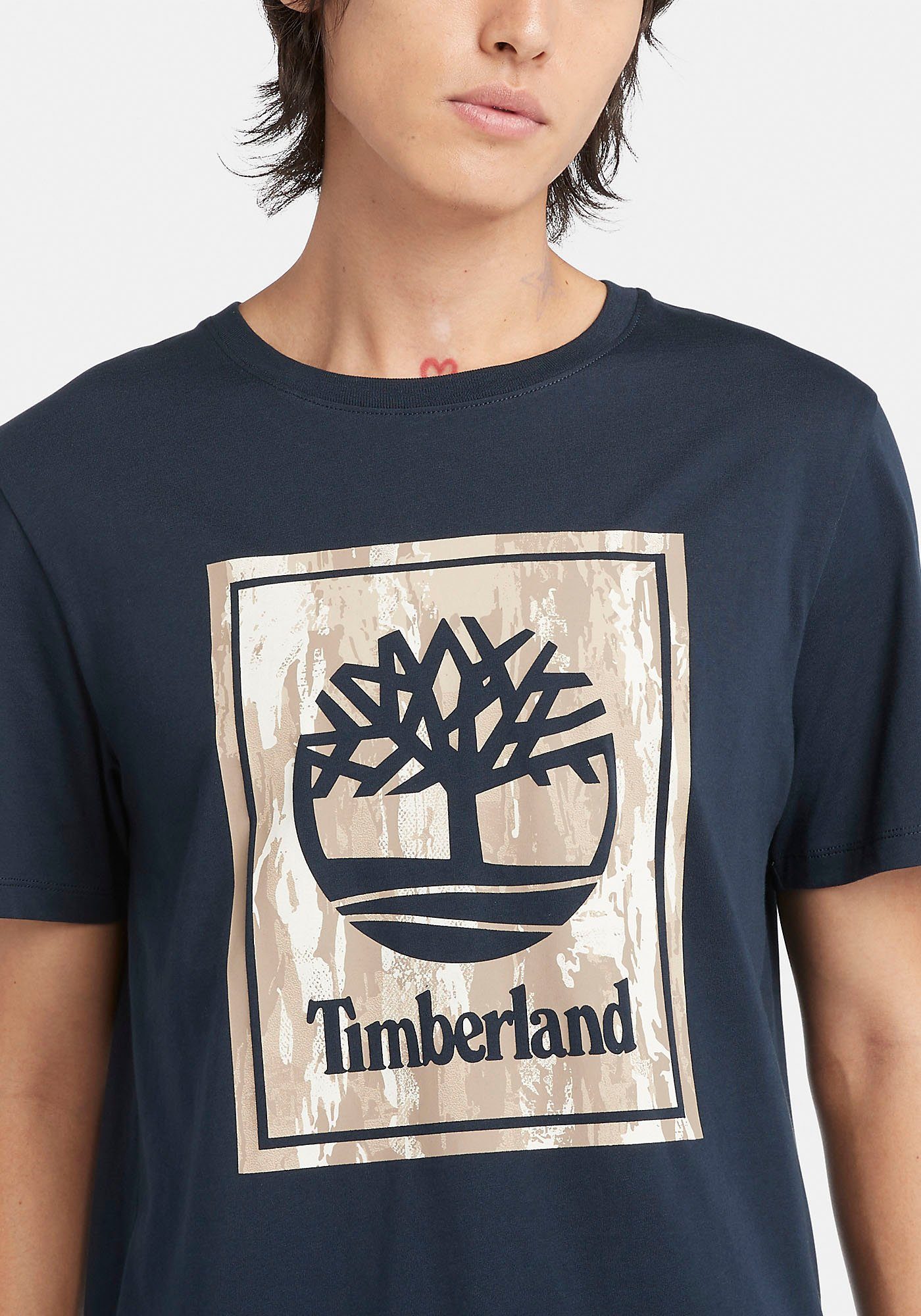 Timberland T-shirt STACK LOGO Camo Short Sleeve Tee