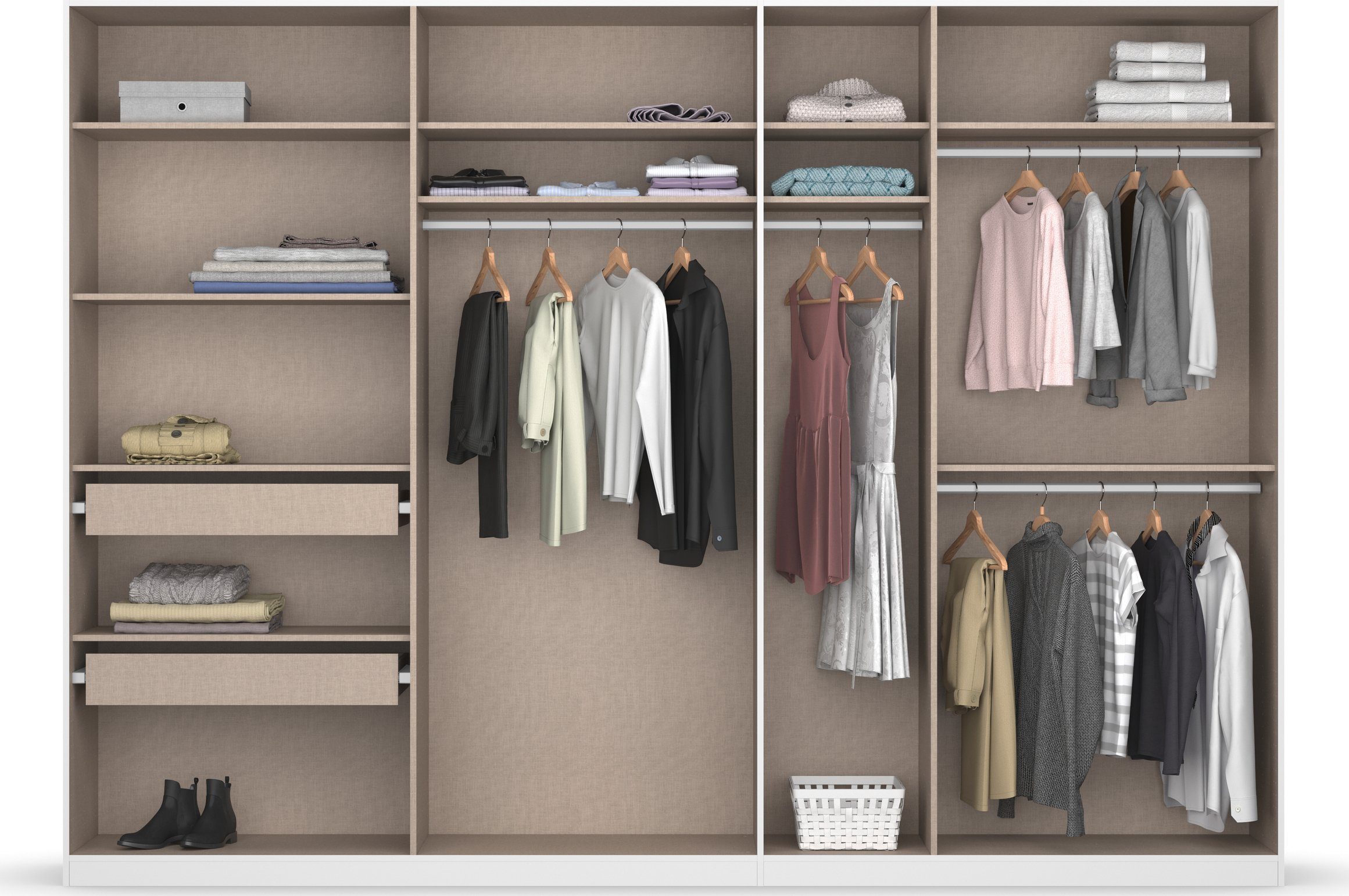 rauch Draaideurkast Koluna Hoogglansfront met spiegel, inclusief 2 lades en extra planken